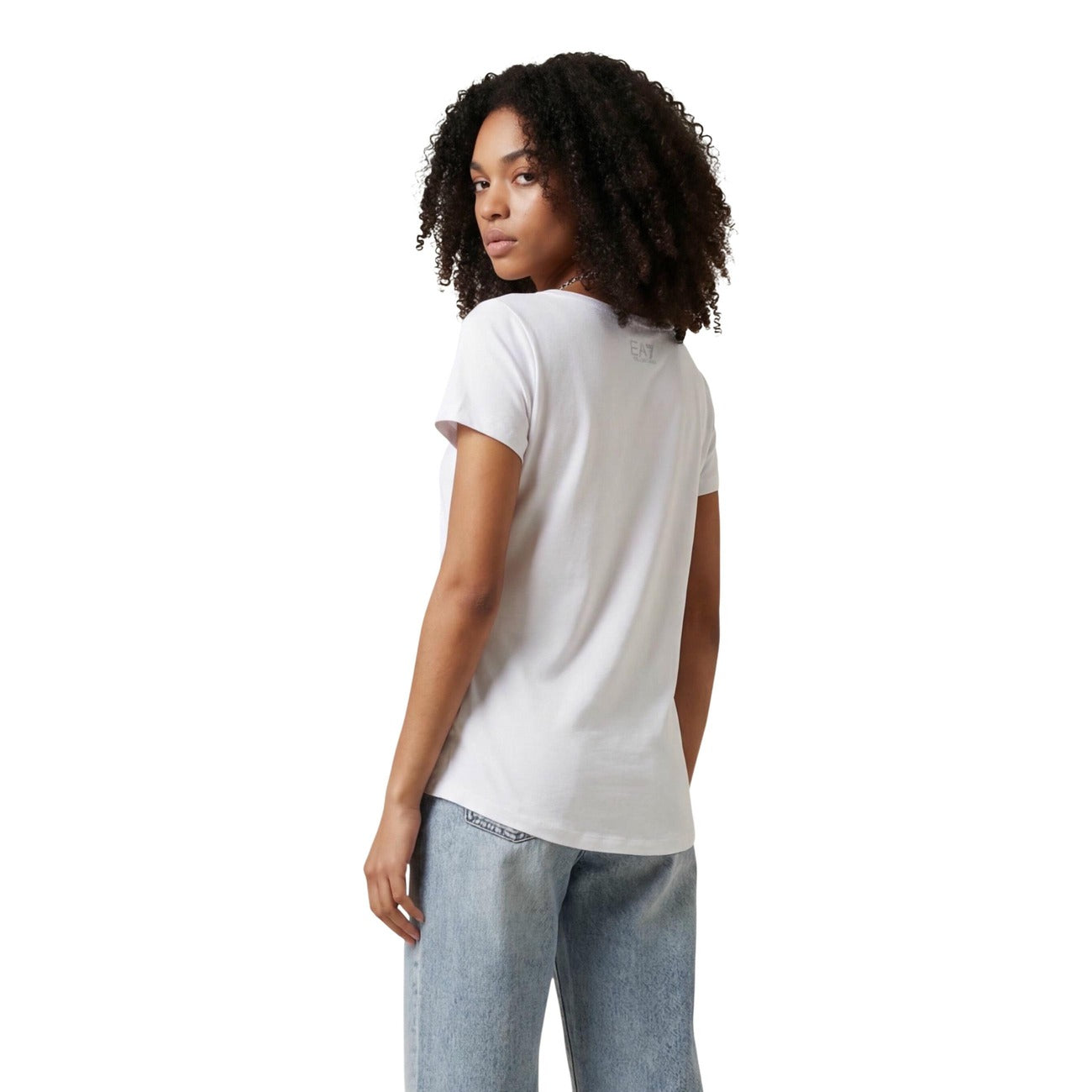 Дамска бяла тениска EA7 Emporio Armani Women T-shirt 7W000978 AF10373 Back View