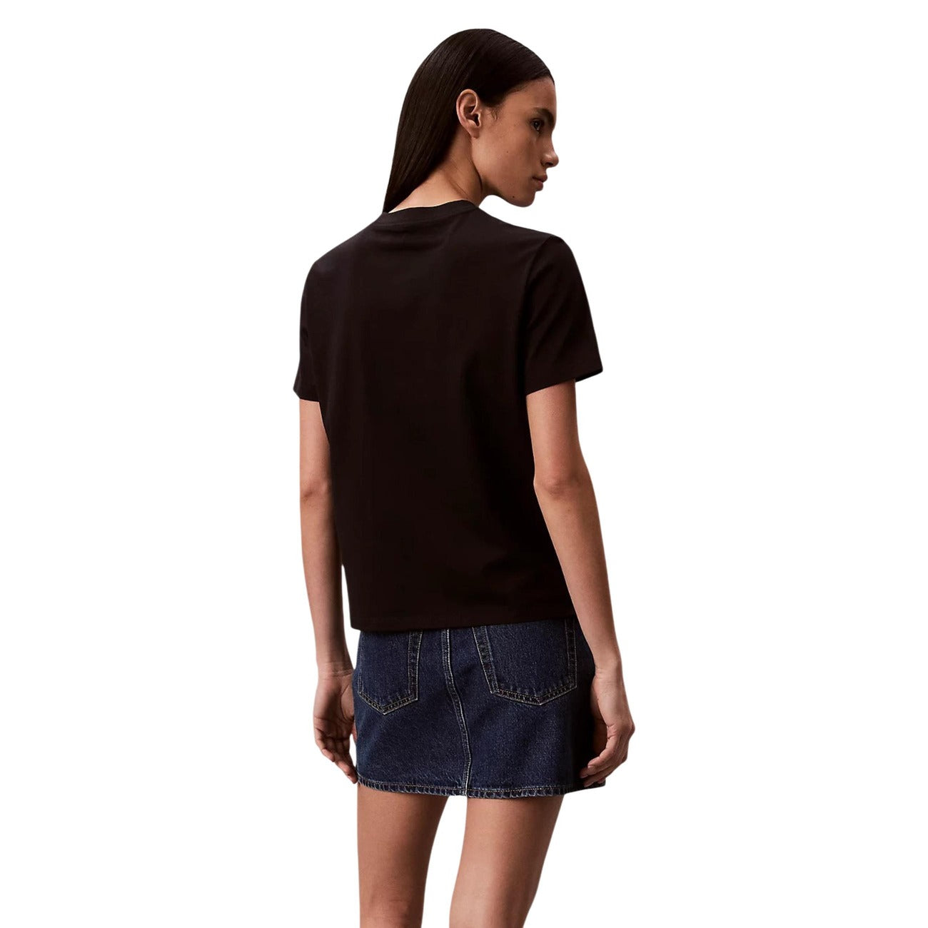 Дамска черна тениска Calvin Klein Jeans Women T-shirt LV047F810G UB1 Back View