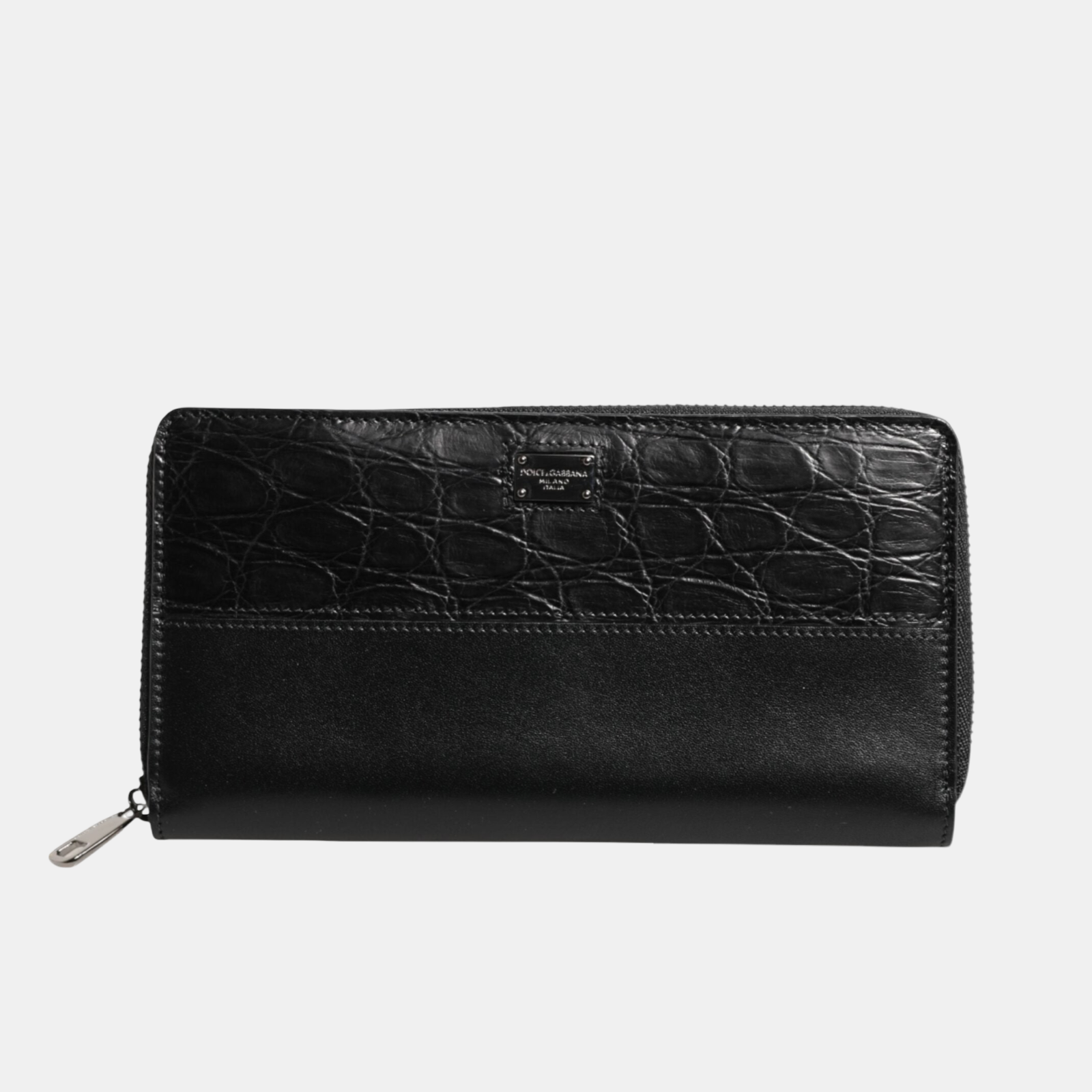 Dolce & Gabbana Logo Plaque Zip Around Continental Wallet BP1672 A2G19 8B956 Front View