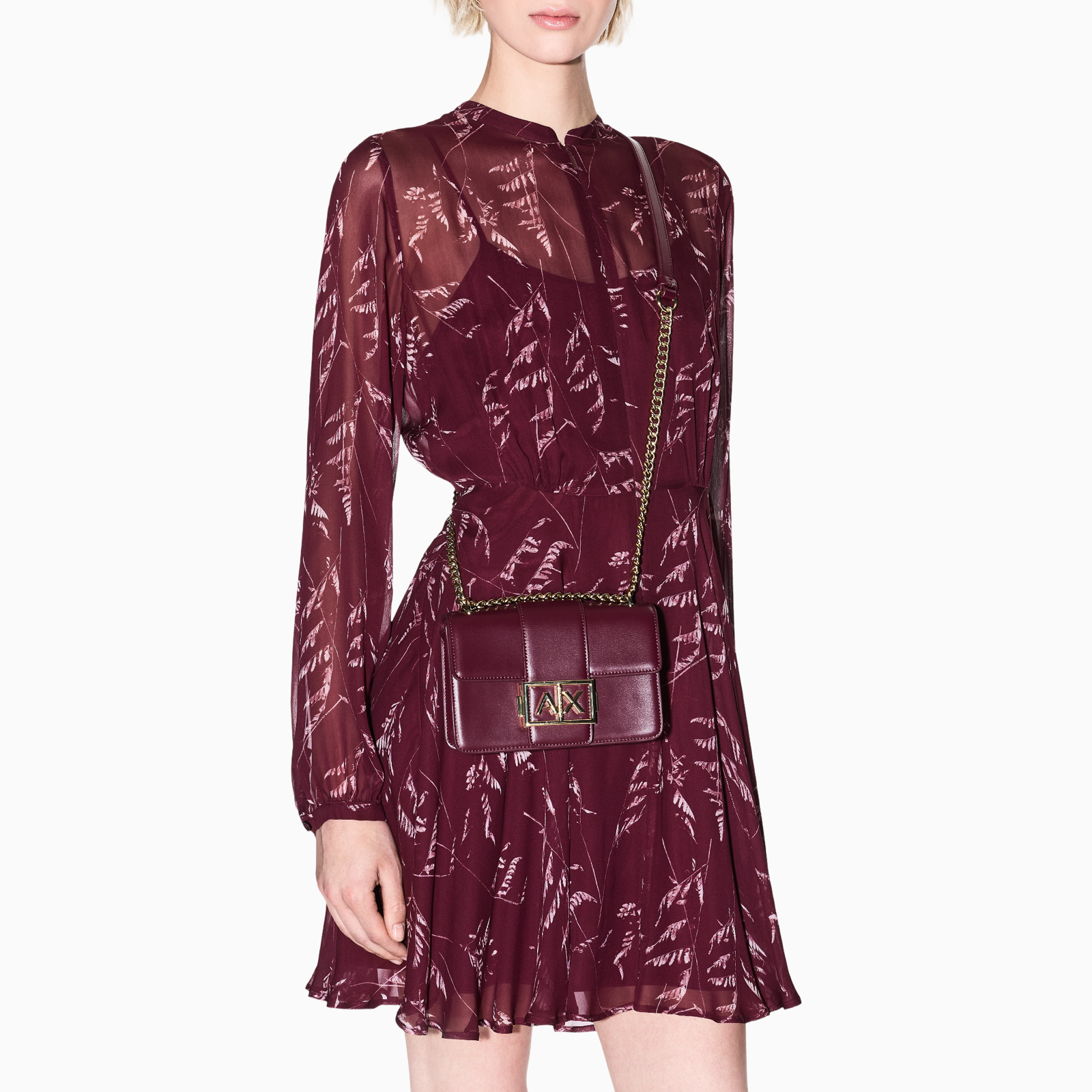 Дамска чанта бордо Armani Exchange Women Crossbody Bag XW000070 AF12039 UA343 Model View