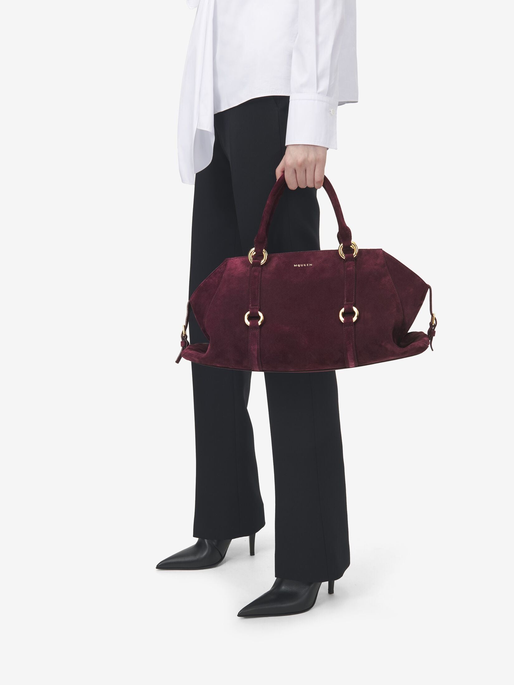 Дамска чанта Women’s bag Alexander McQueen FARRINGDON 8456441MAA56050 Oxblood lifestyle view