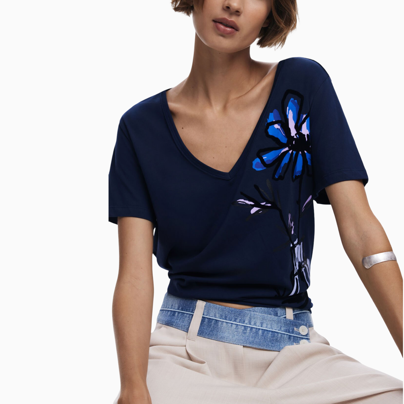 Дамска тениска Desigual 25WWTK28 Close-Up