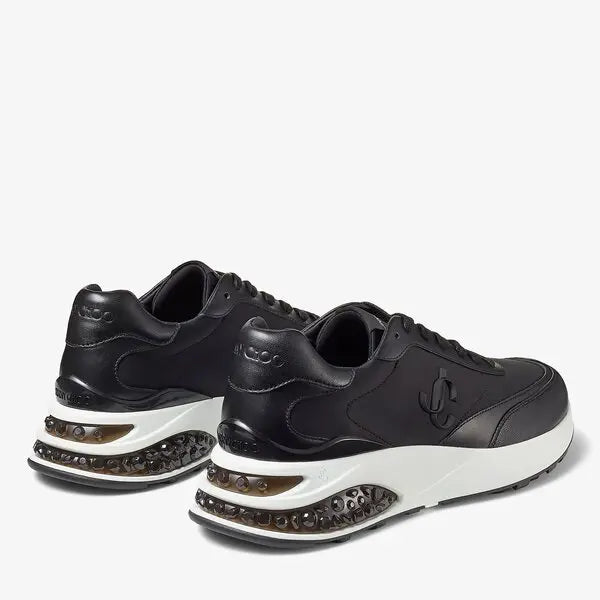 Jimmy Choo Memphis Sneakers MEMPHISLACEUPFOVZYBLACKMIX Heel View