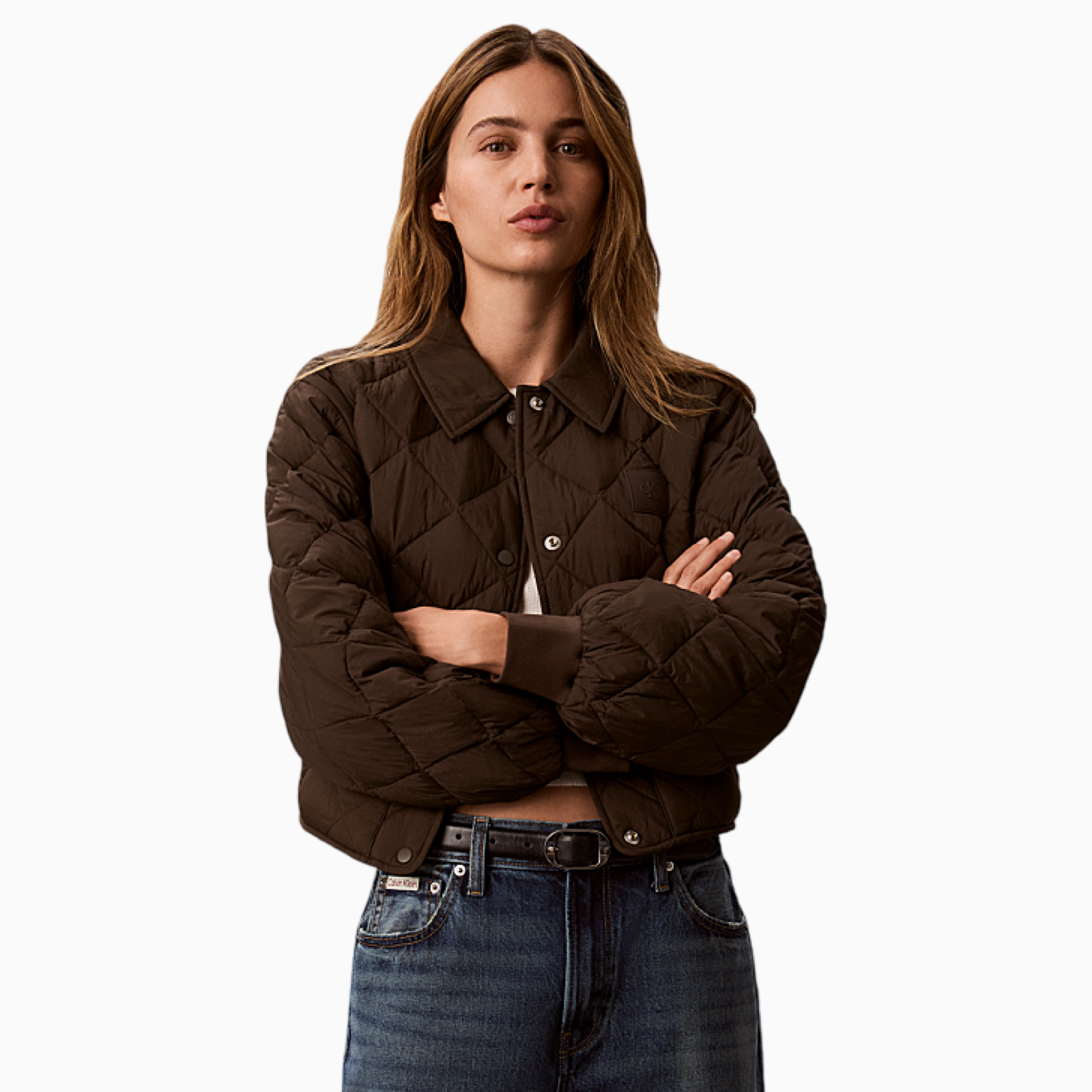 Дамско кафяво яке Calvin Klein Jeans Women Jacket LV047G509G TO2 Front View