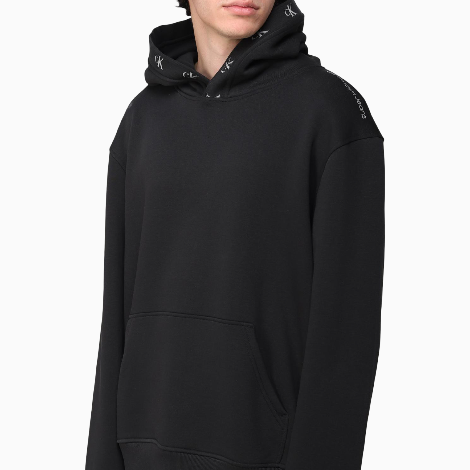 Мъжко черно худи Calvin Klein Jeans Men Hoodie J30J321883 Side View