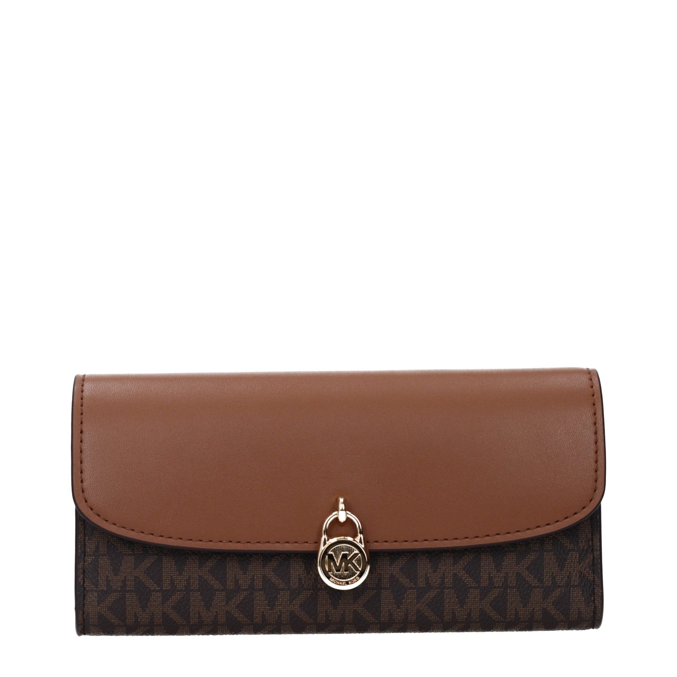 Дамско клъч портмоне Women’s clutch wallet Michael Kors 35S5GHME9B BROWN front view