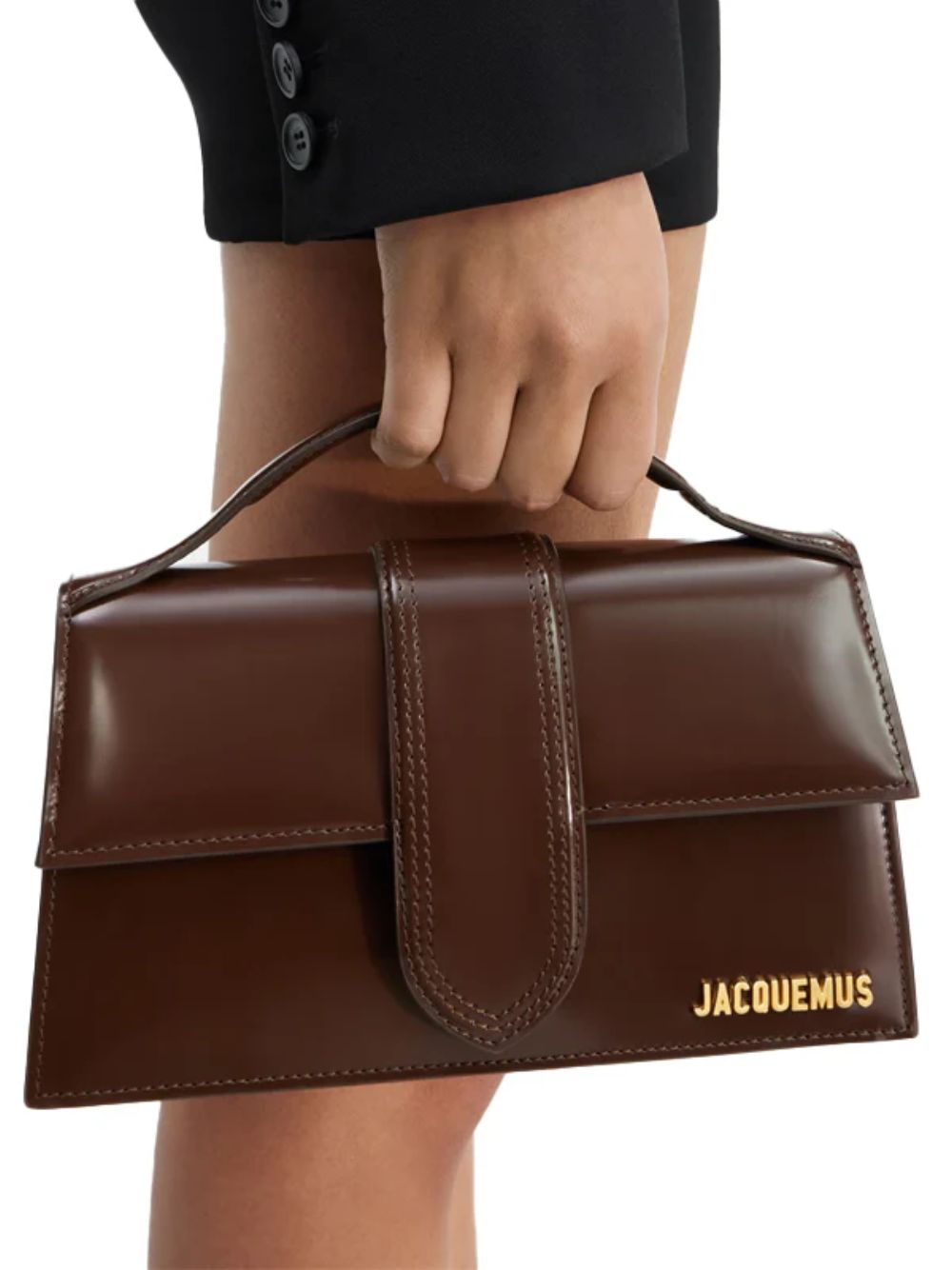 Дамска чанта Women’s handbag JACQUEMUS Le Grand Bambino 233BA0073128 890 Dark Brown lifestyle view