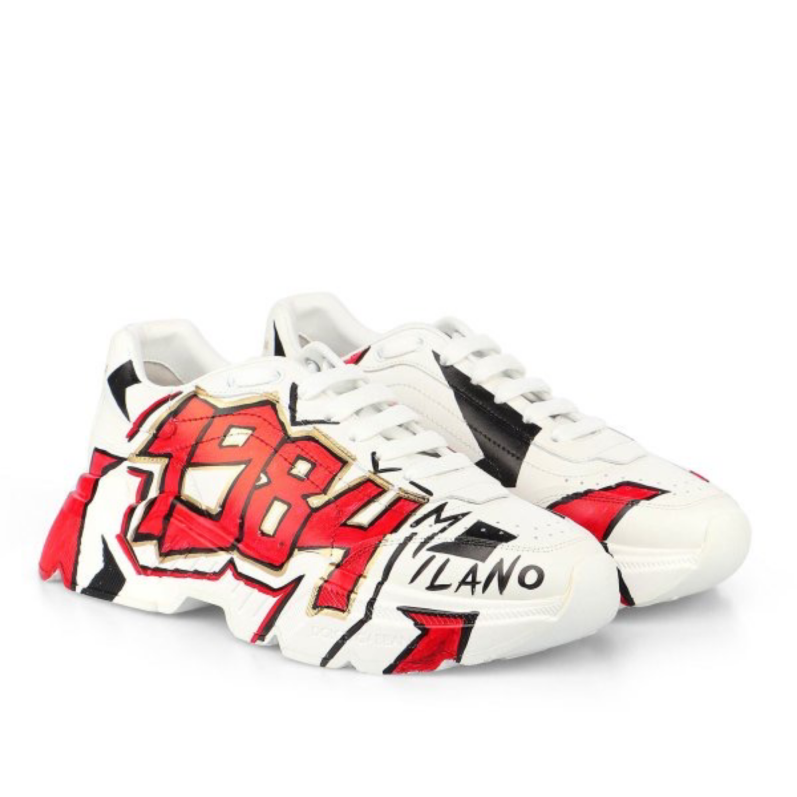 Dolce & Gabbana Daymaster Graffiti Hand Painted Sneakers Medial View
