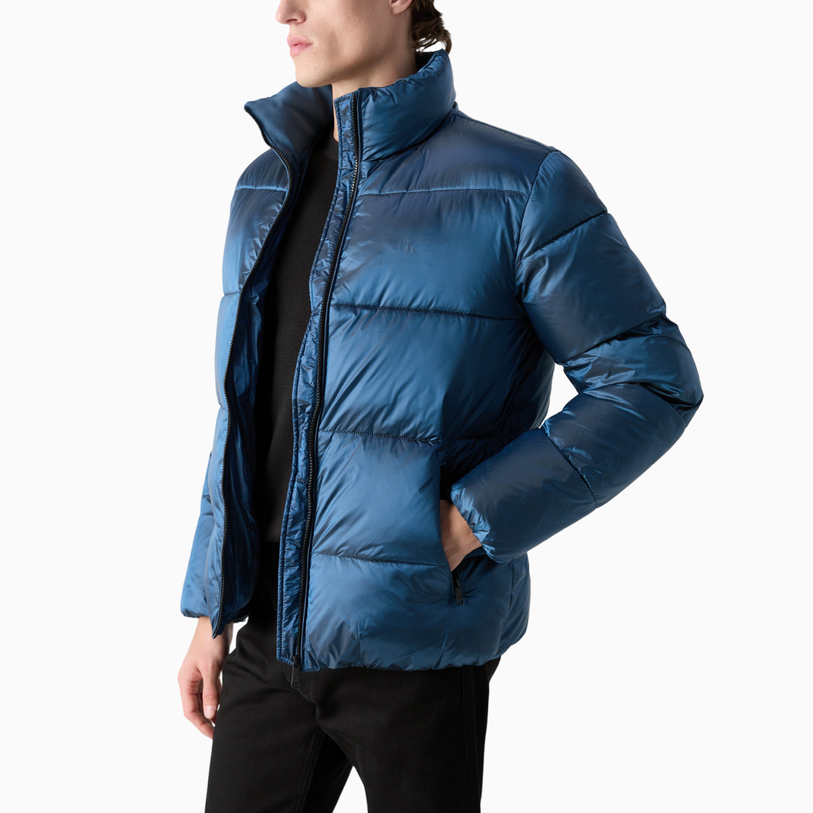 Мъжко синьо зимно яке Calvin Klein Jeans Men Jacket J30J326097 Side View