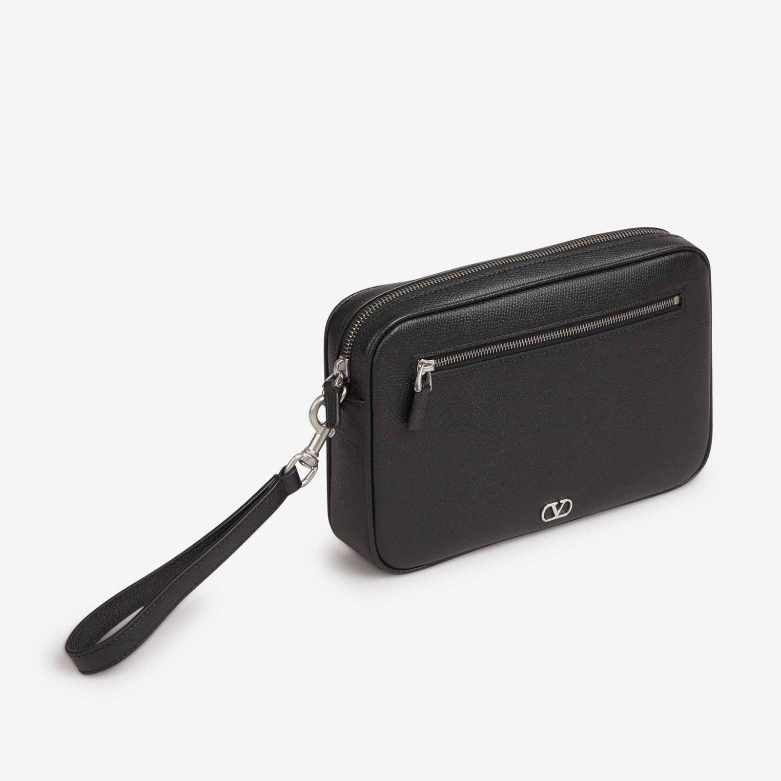 Valentino Garavani VLogo Signature Pouch Clutch Bag 9Y2P0AN8UAG0NO Side View