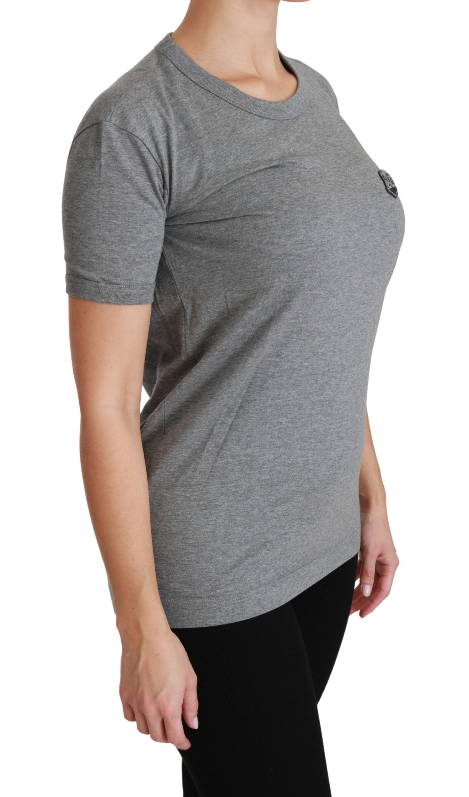 Dolce &amp; Gabbana Chic Grey Amore Tee с кръгло деколте