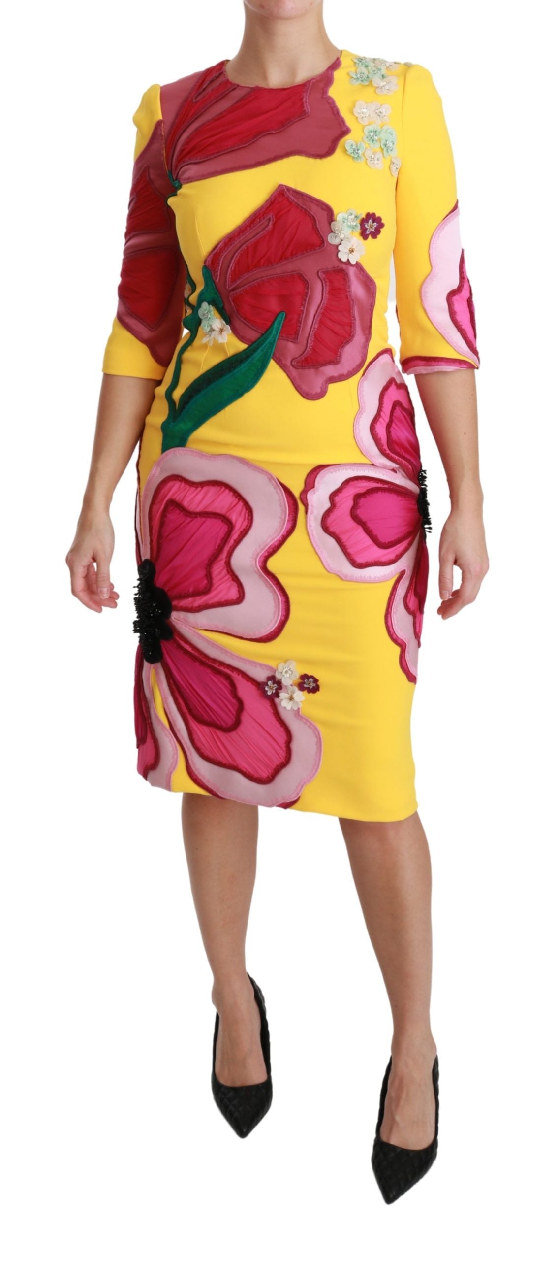 Dolce &amp; Gabbana Sunshine Bloom Sheath рокля до коляното