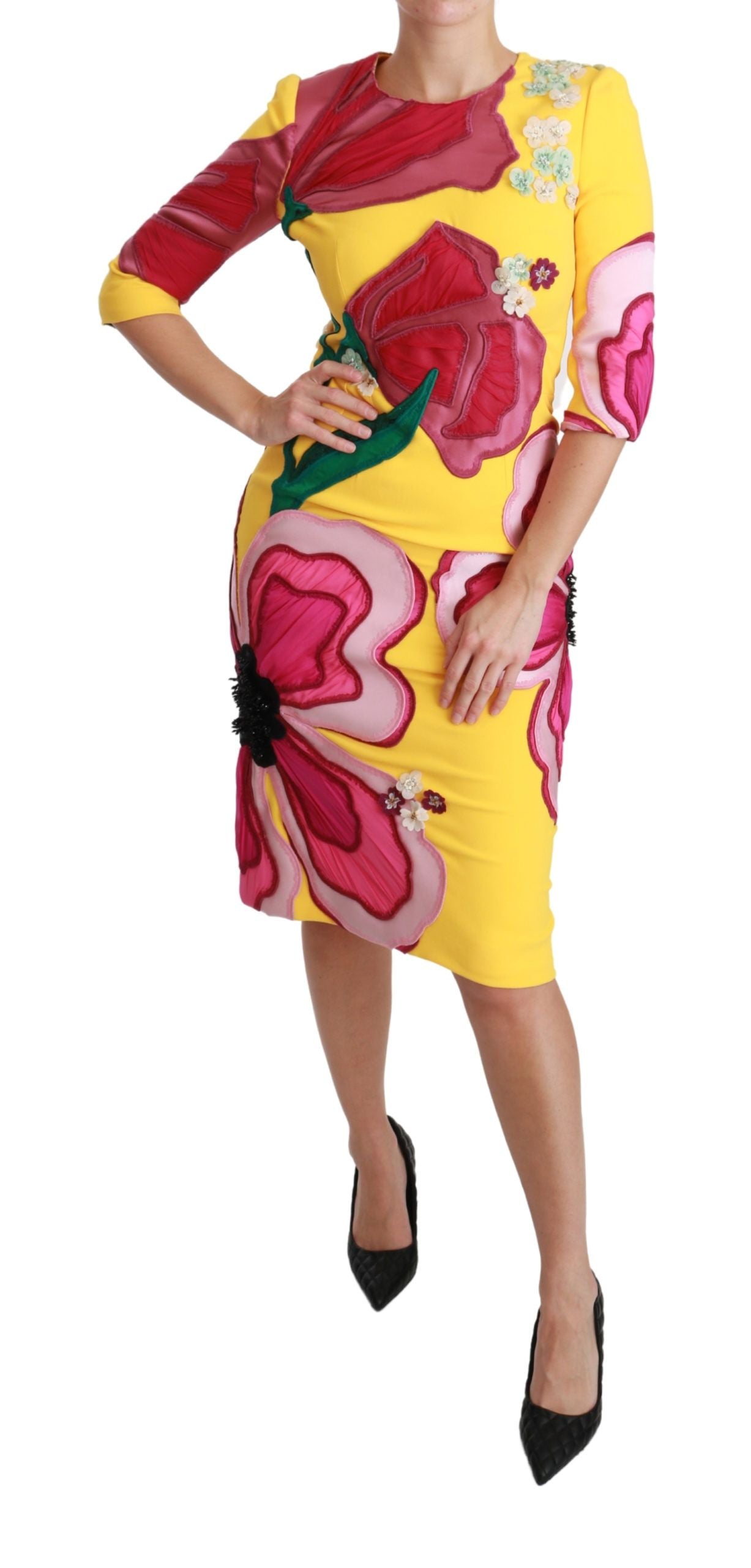 Dolce &amp; Gabbana Sunshine Bloom Sheath рокля до коляното