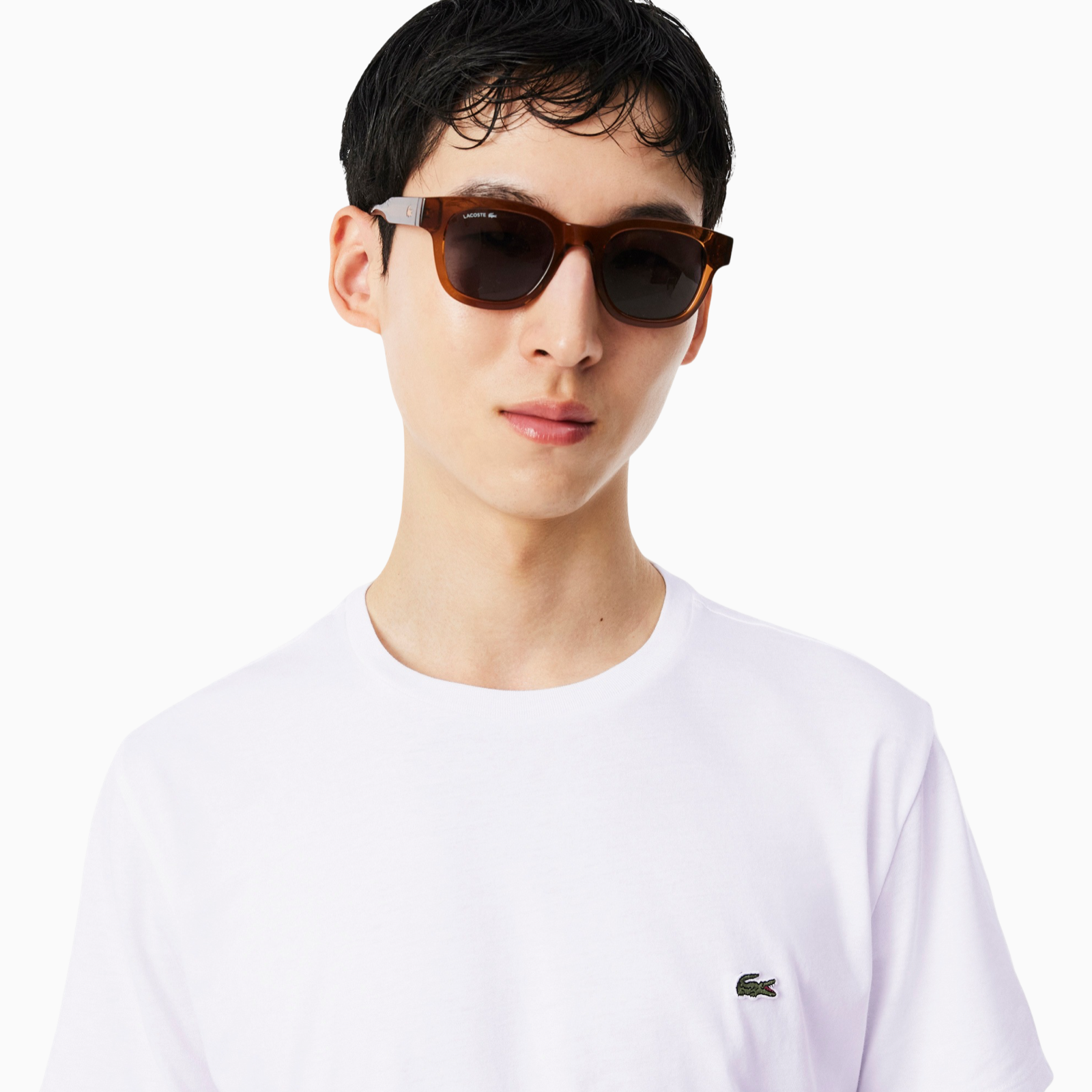Мъжка бяла тениска Lacoste Men T-shirt TH6709-00-001 Close-Up