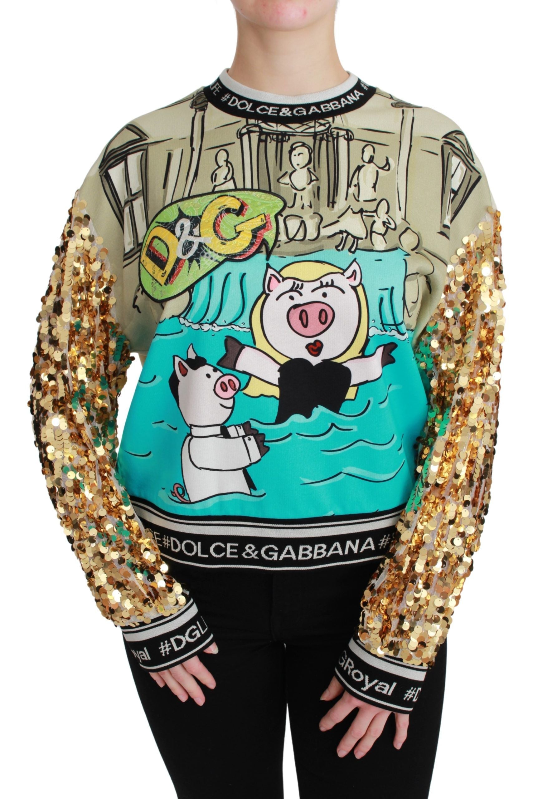 Dolce &amp; Gabbana Chic многоцветен пуловер с пайети