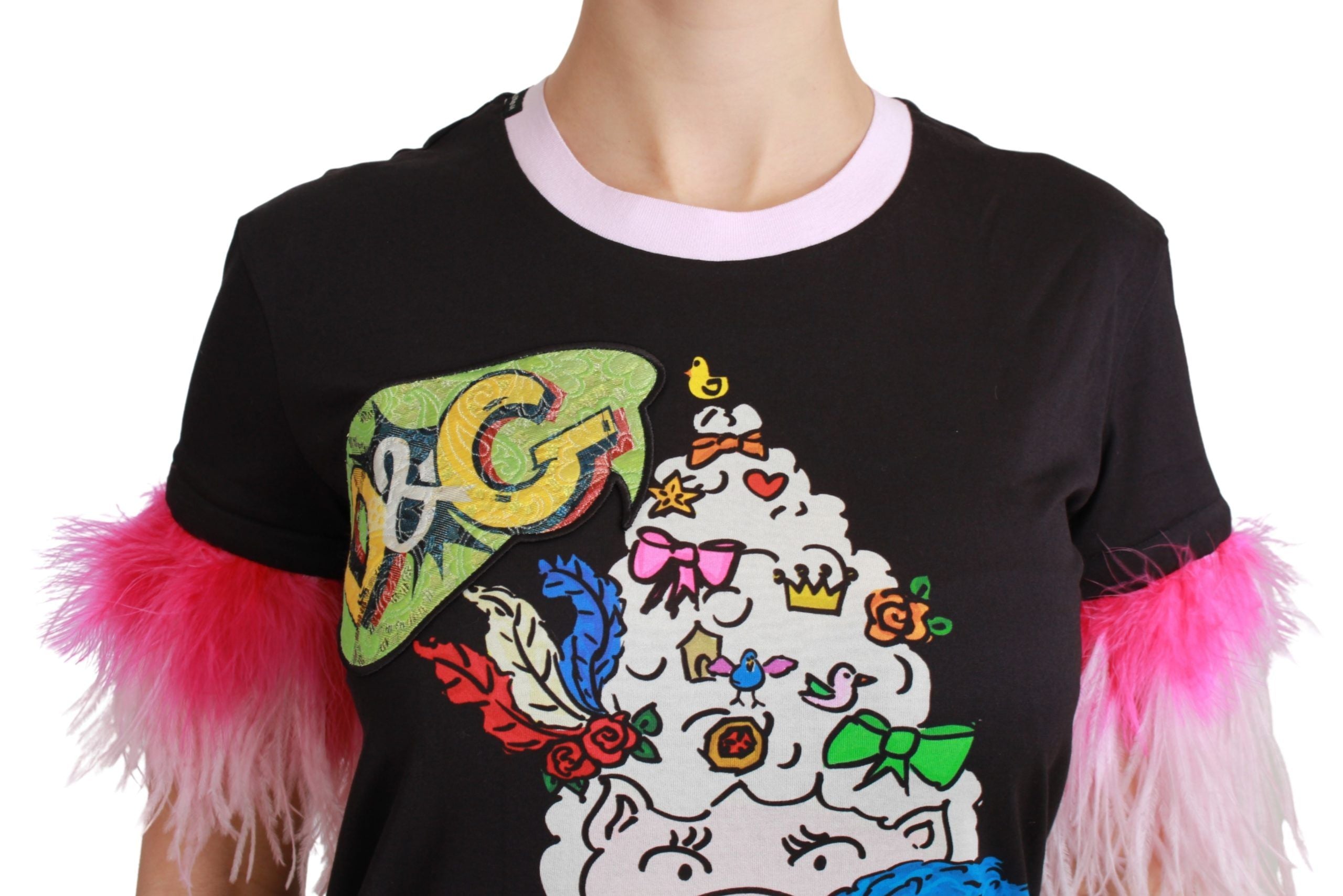 Dolce &amp; Gabbana Chic Crewneck Тениска с мотив Година на прасето