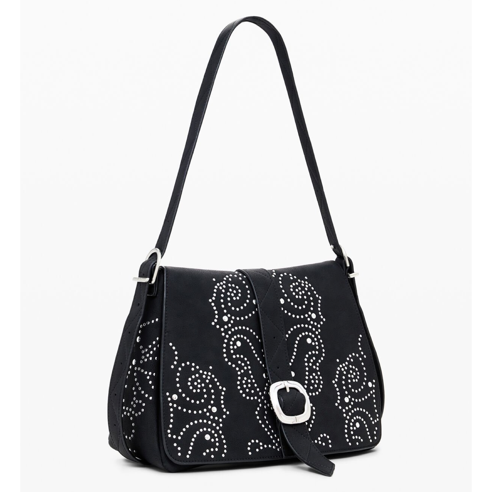 Дамска черна чанта Desigual Women Shoulder Bag 25WAXPBH 2000U Side View