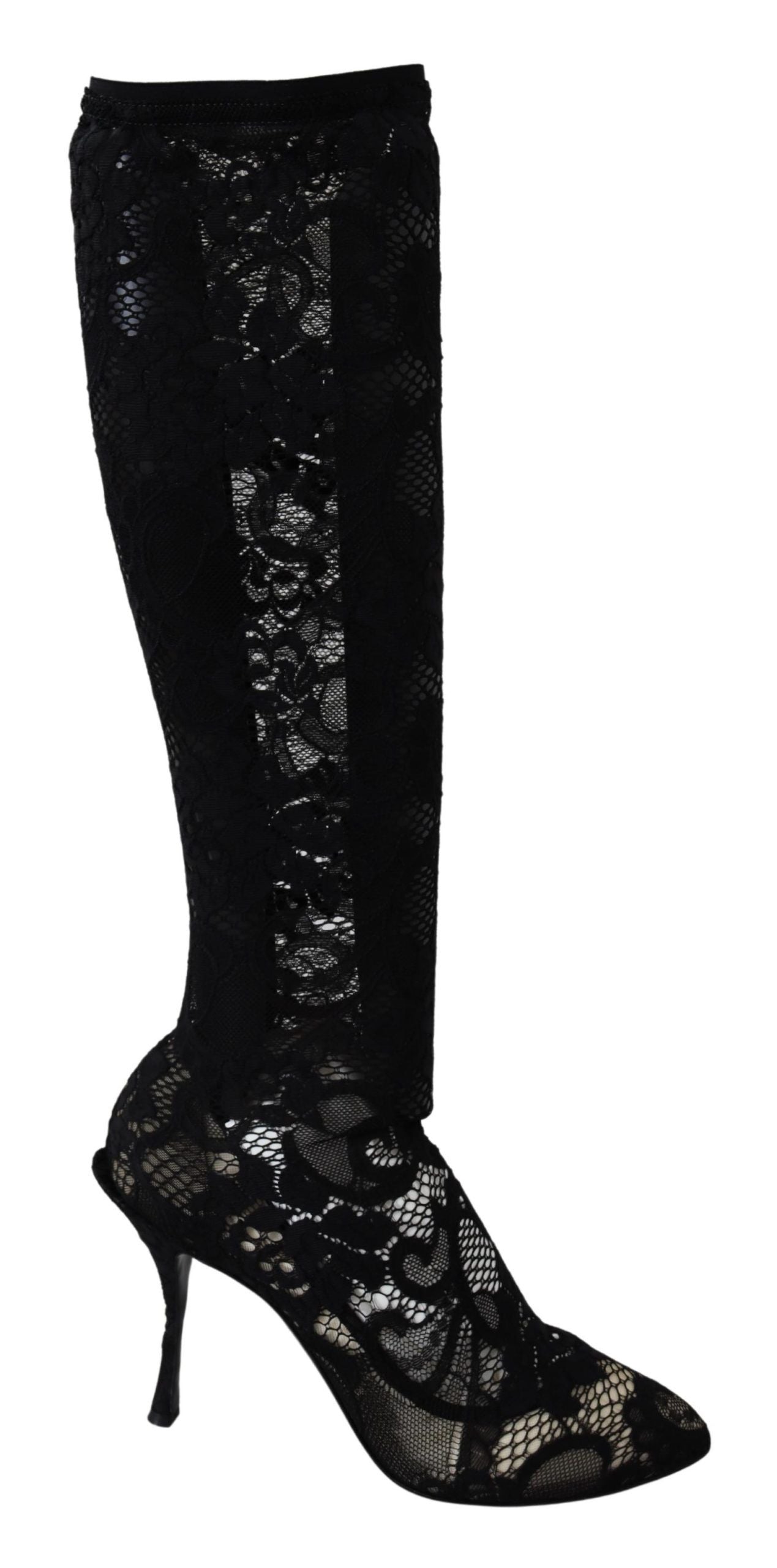 Dolce &amp; Gabbana Елегантни черни еластични чорапи