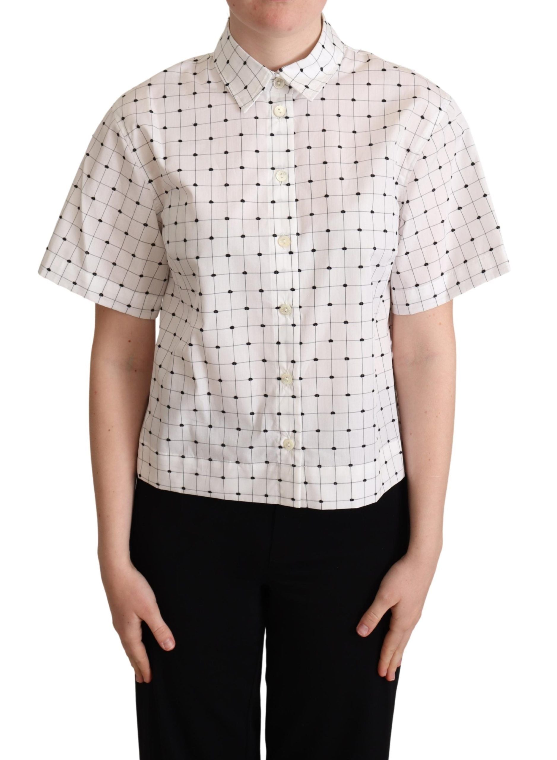Dolce &amp; Gabbana Chic Monochrome Polo Top на точки