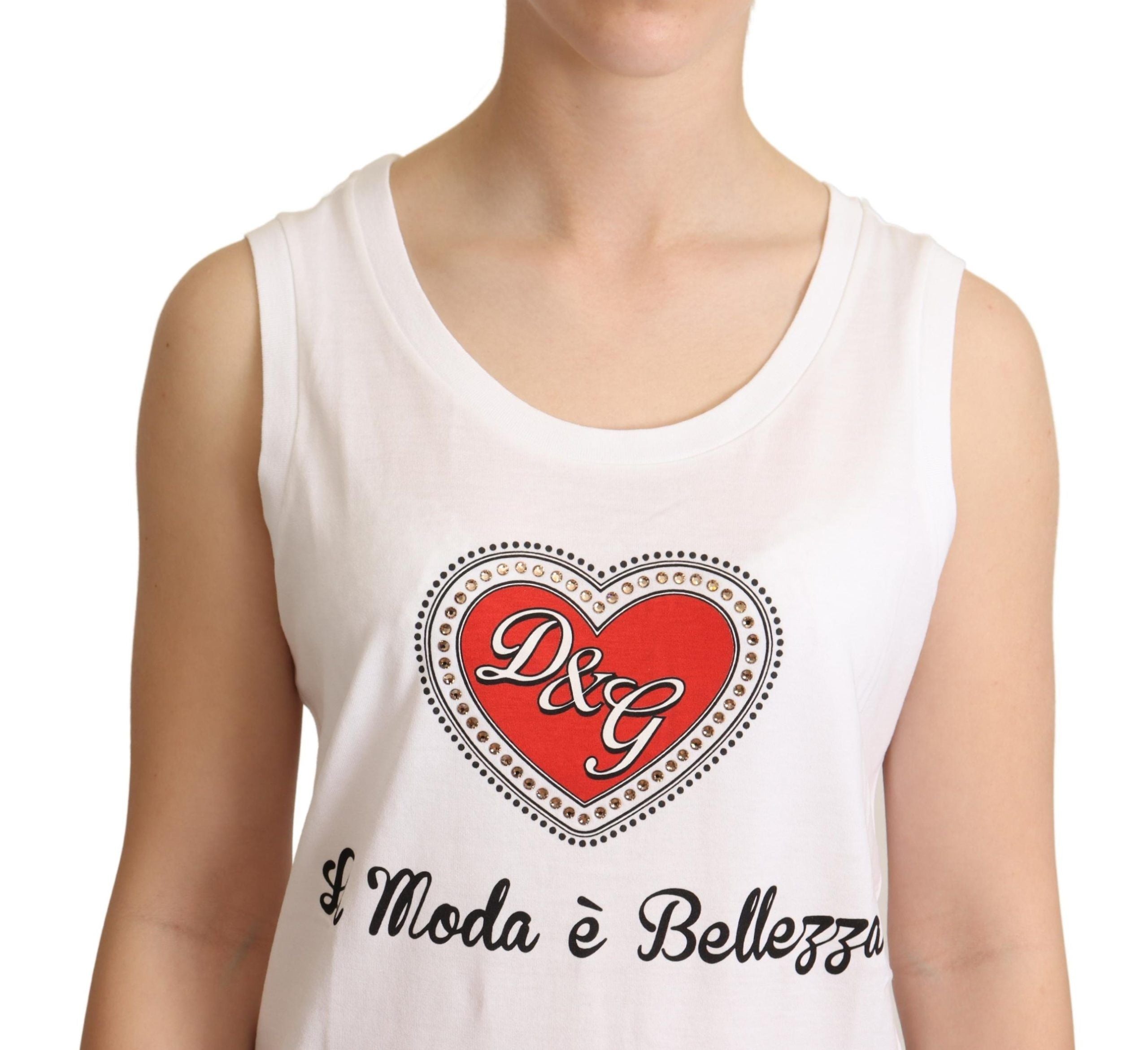 Dolce & Gabbana Crystal Embellished Heart Women Top