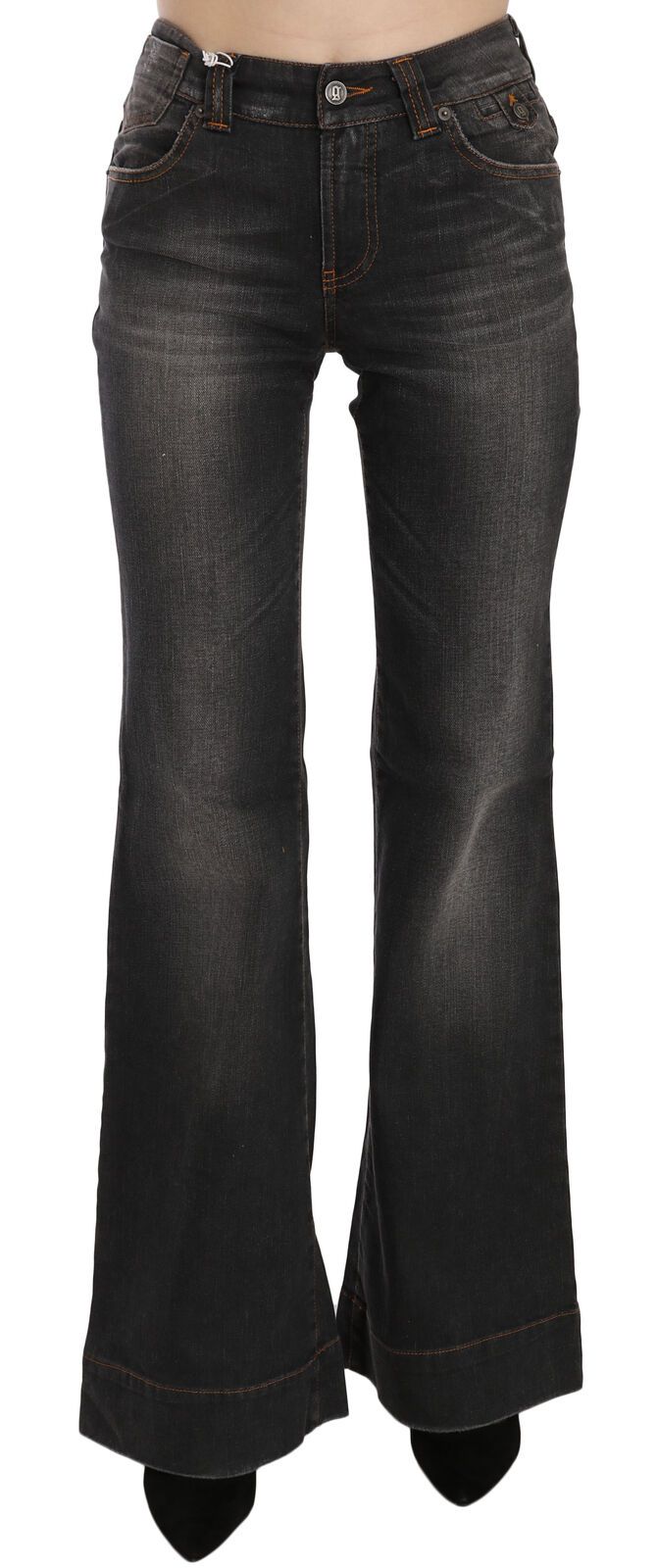 Dolce &amp; Gabbana Velte Mid Waist Flared черен деним