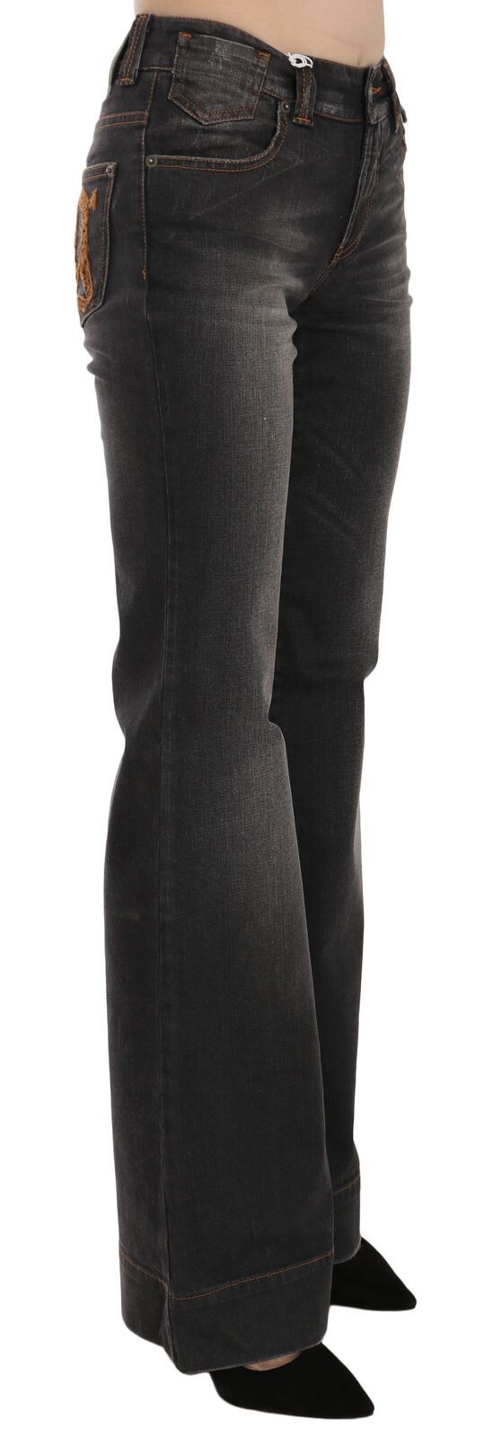 Dolce &amp; Gabbana Velte Mid Waist Flared черен деним