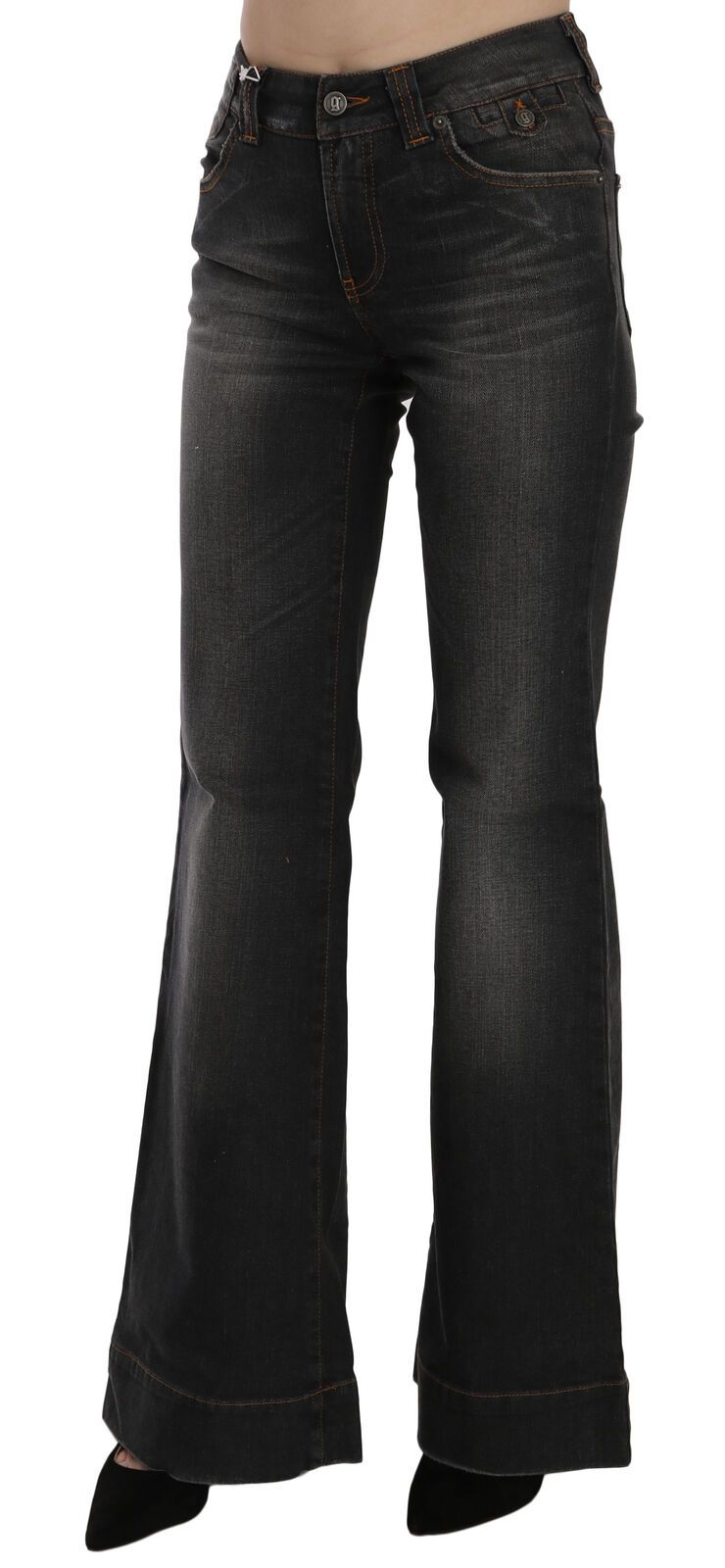 Dolce &amp; Gabbana Velte Mid Waist Flared черен деним