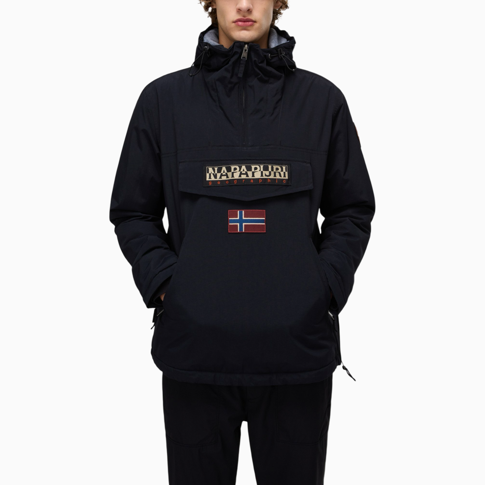 Мъжко черно яке Napapijri Rainforest Men Jacket Front View