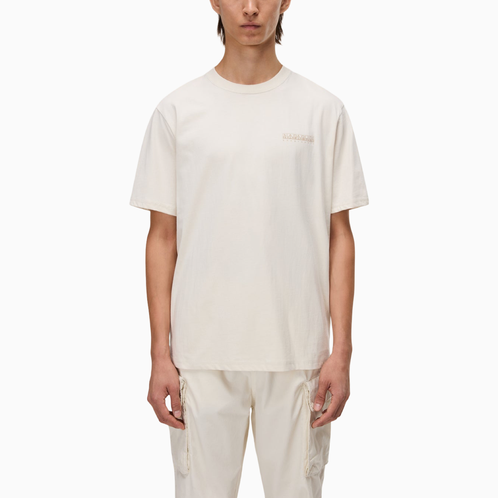 Мъжка бежова тениска Napapijri Men T-shirt NP0A88SUN Front View