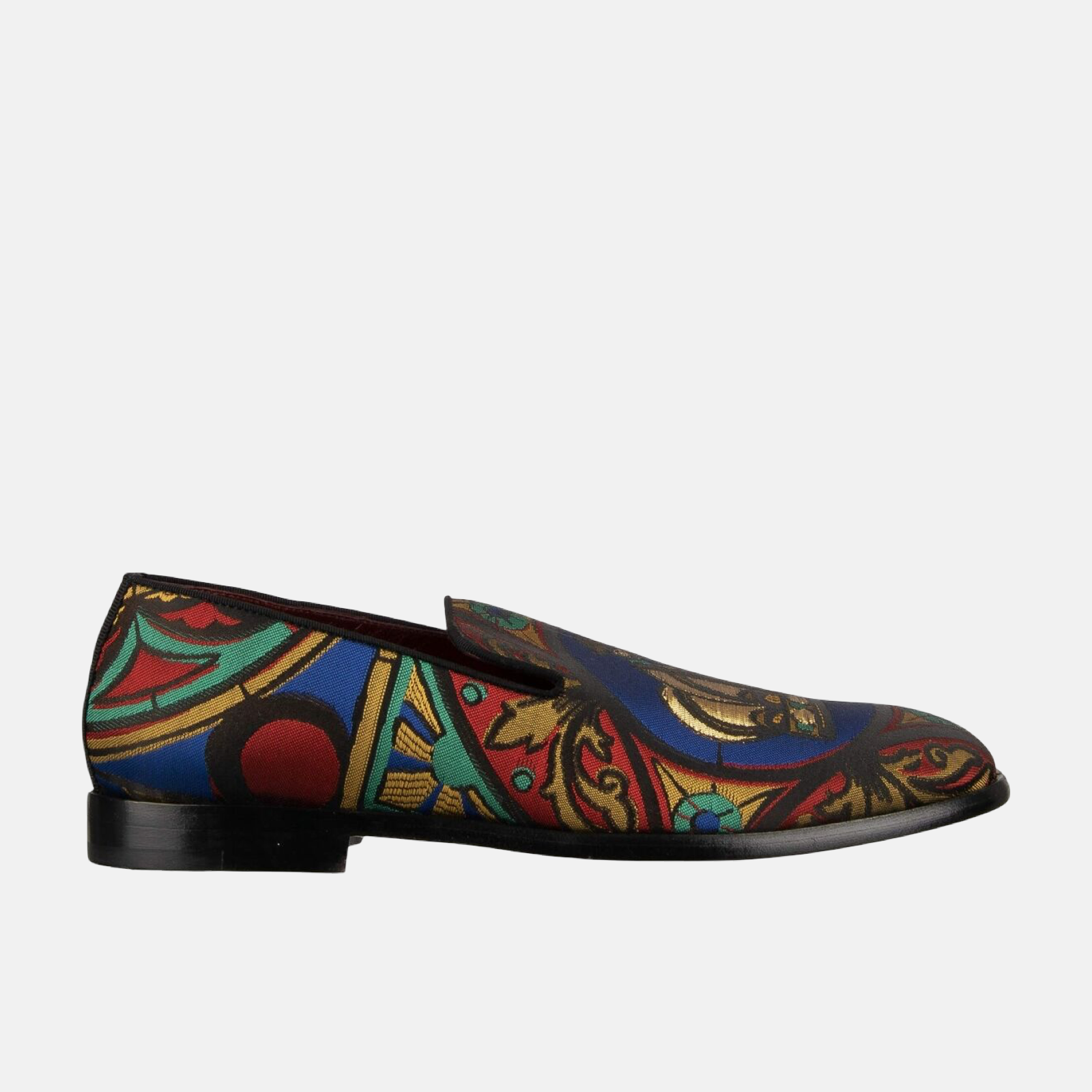 Dolce & Gabbana Crown Jacquard Men Loafers Medial View