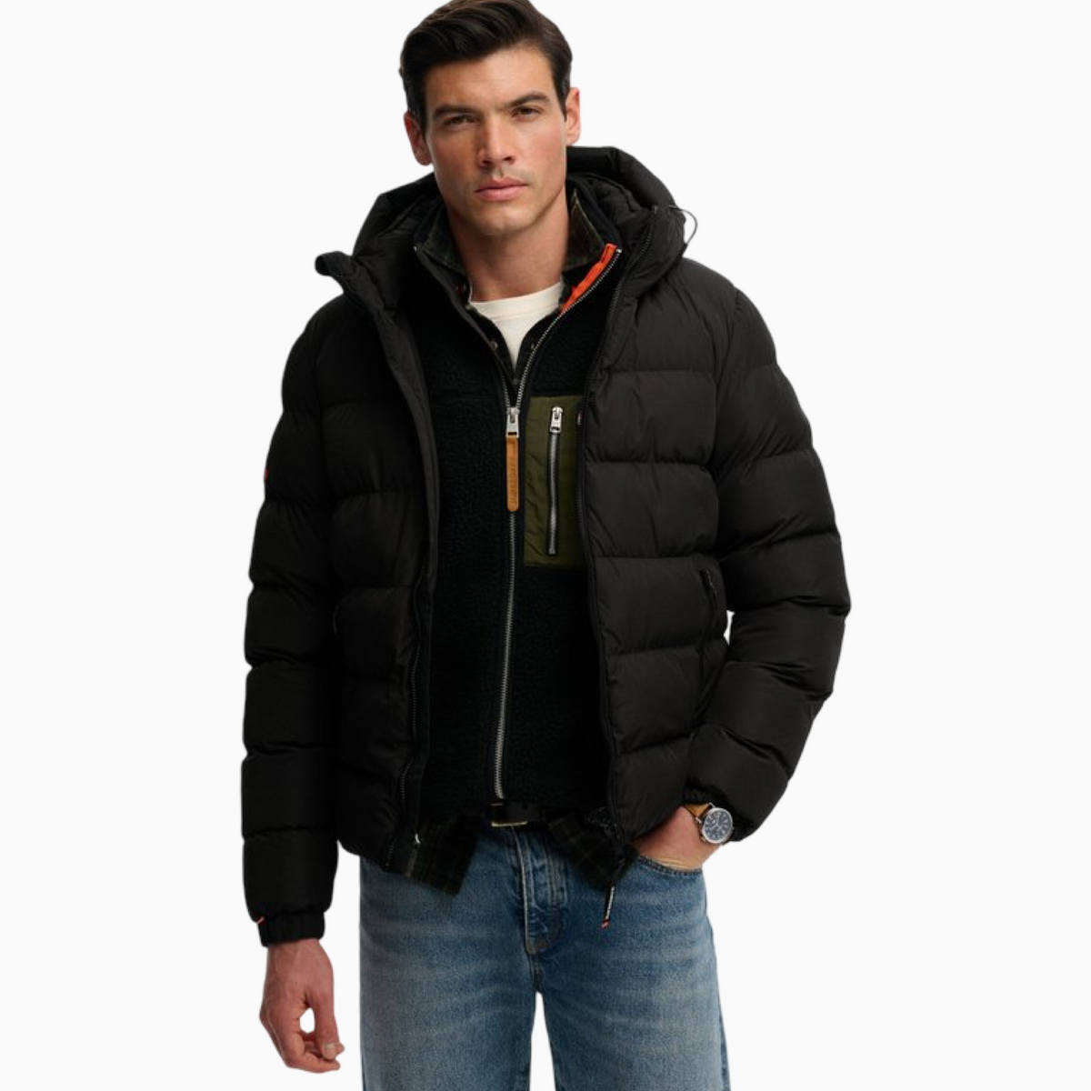 Superdry jachetă pentru bărbați M5011905A 16A – Negru