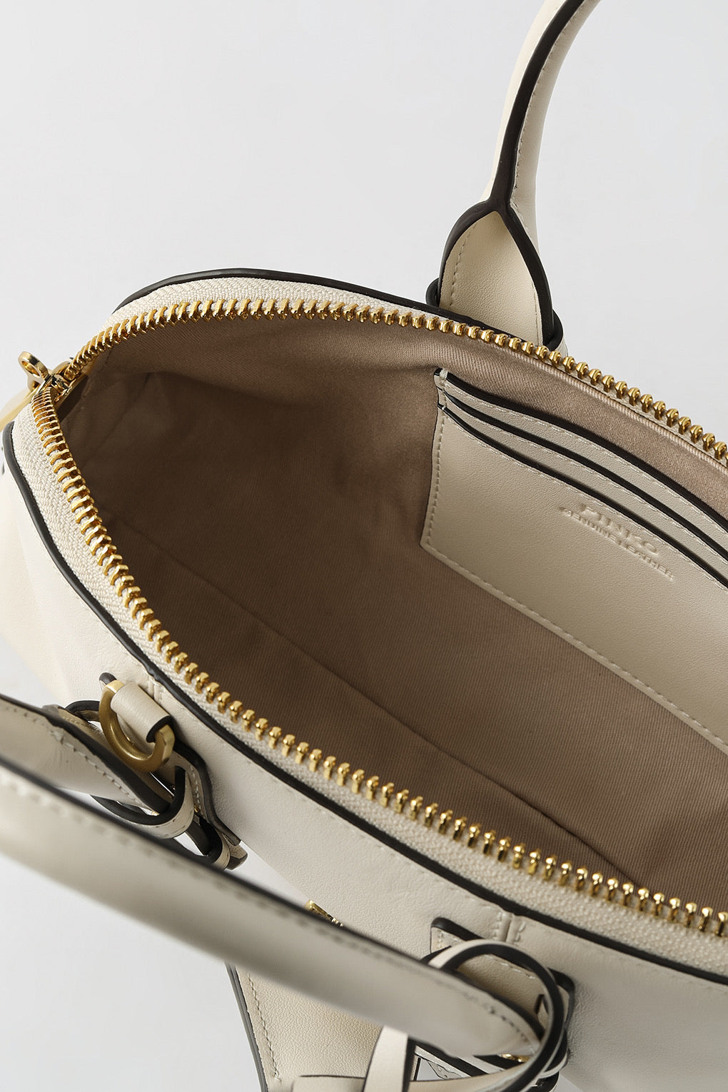 Дамска чанта Women’s bowling baguette bag PINKO 105334 A0QO Z14Q White inside view