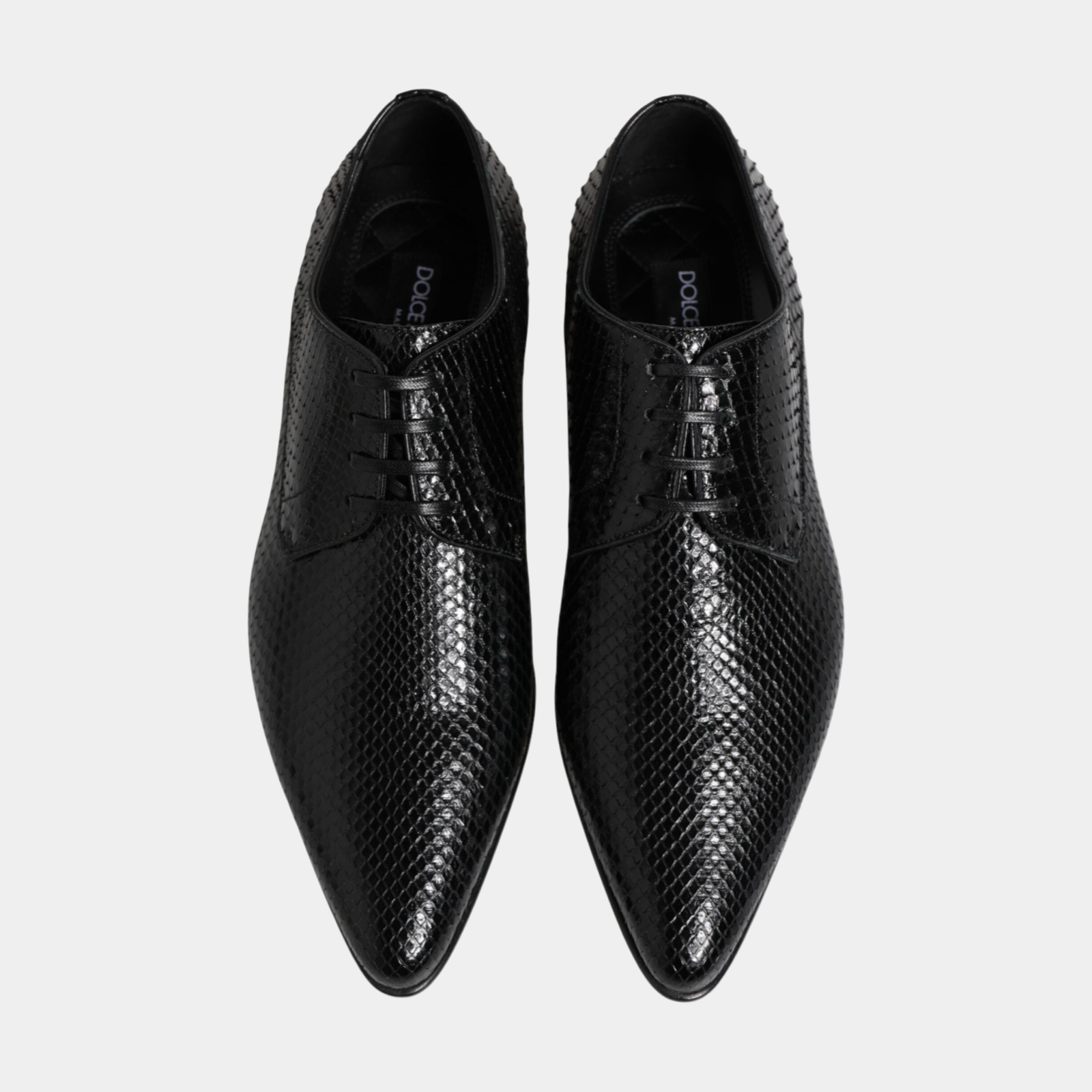 Dolce & Gabbana Python Leather Men Derby Shoes A10266 A2043 MV7372 Top View