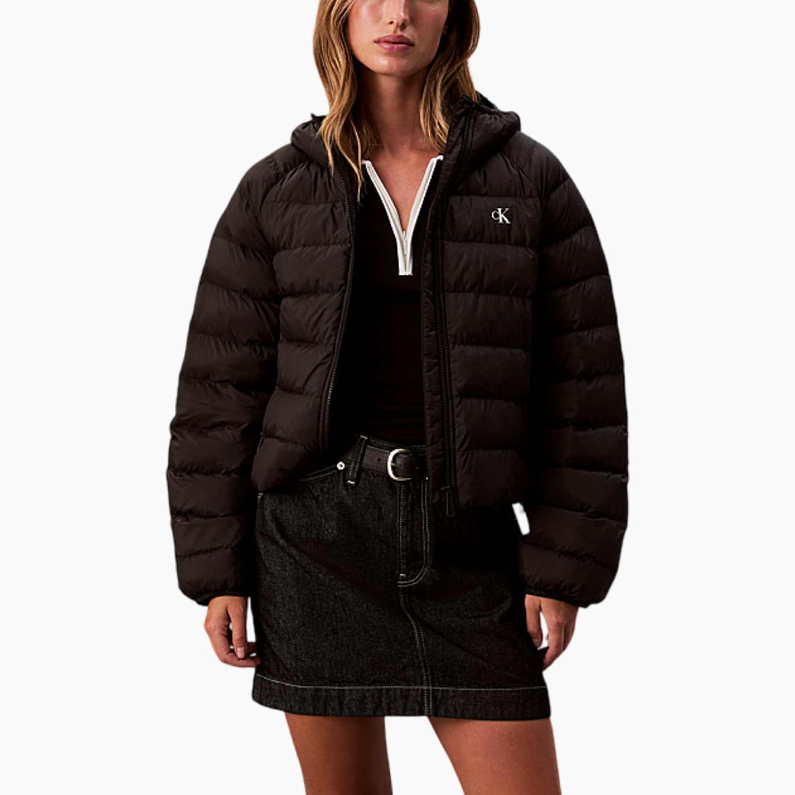 Дамско черно яке Calvin Klein Jeans Women Jacket LV047C510G Front View