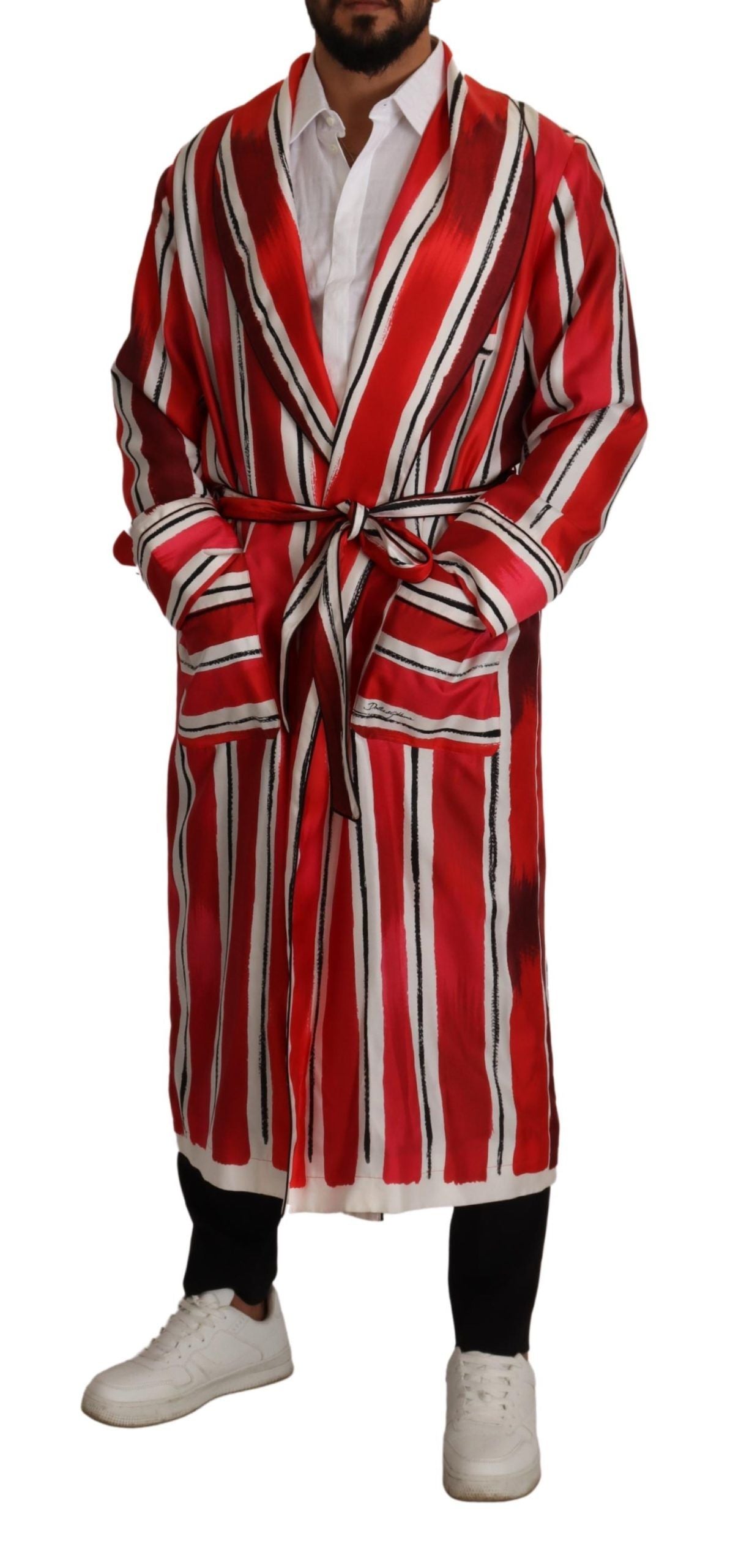 Копринено спално облекло Dolce &amp; Gabbana Chic на райета