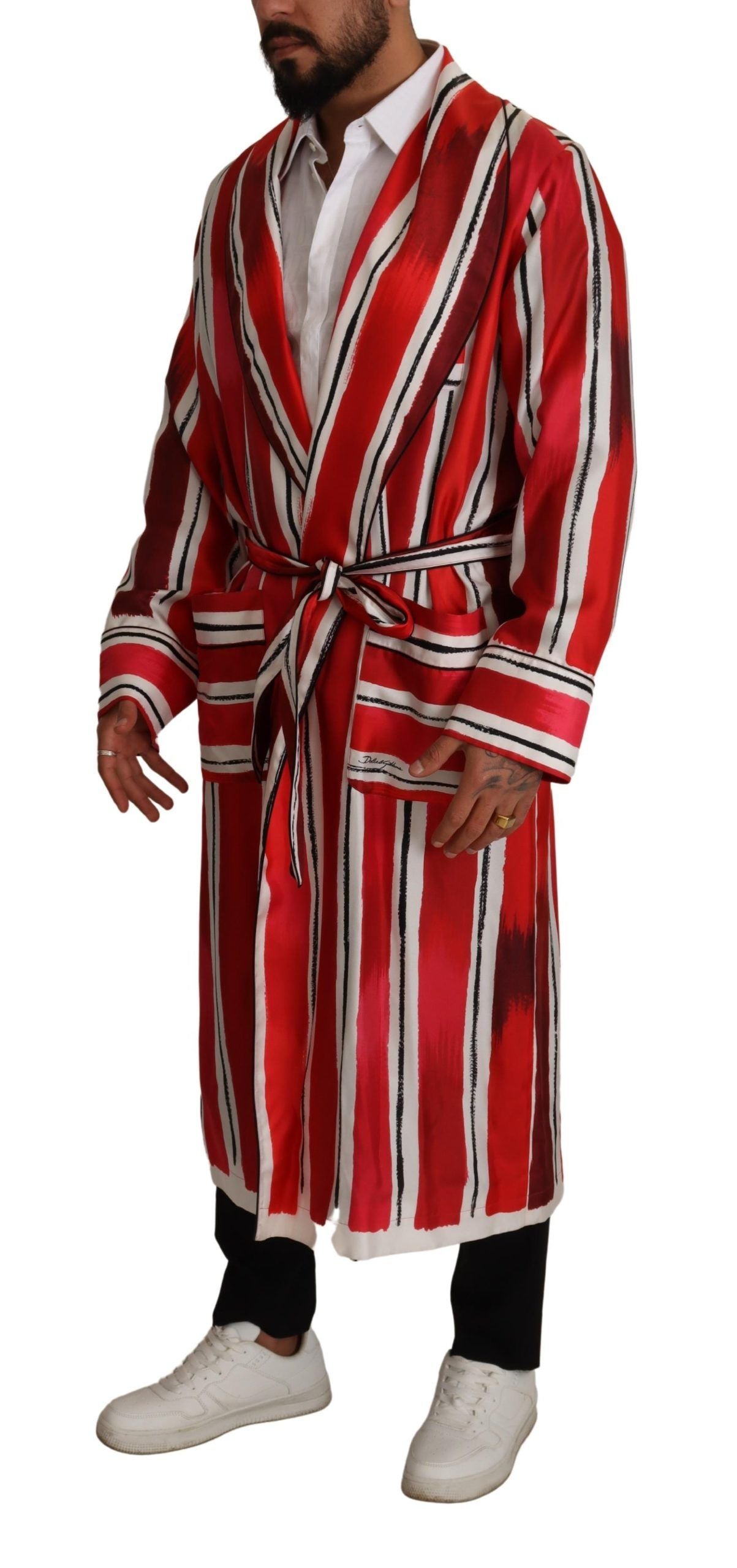 Копринено спално облекло Dolce &amp; Gabbana Chic на райета