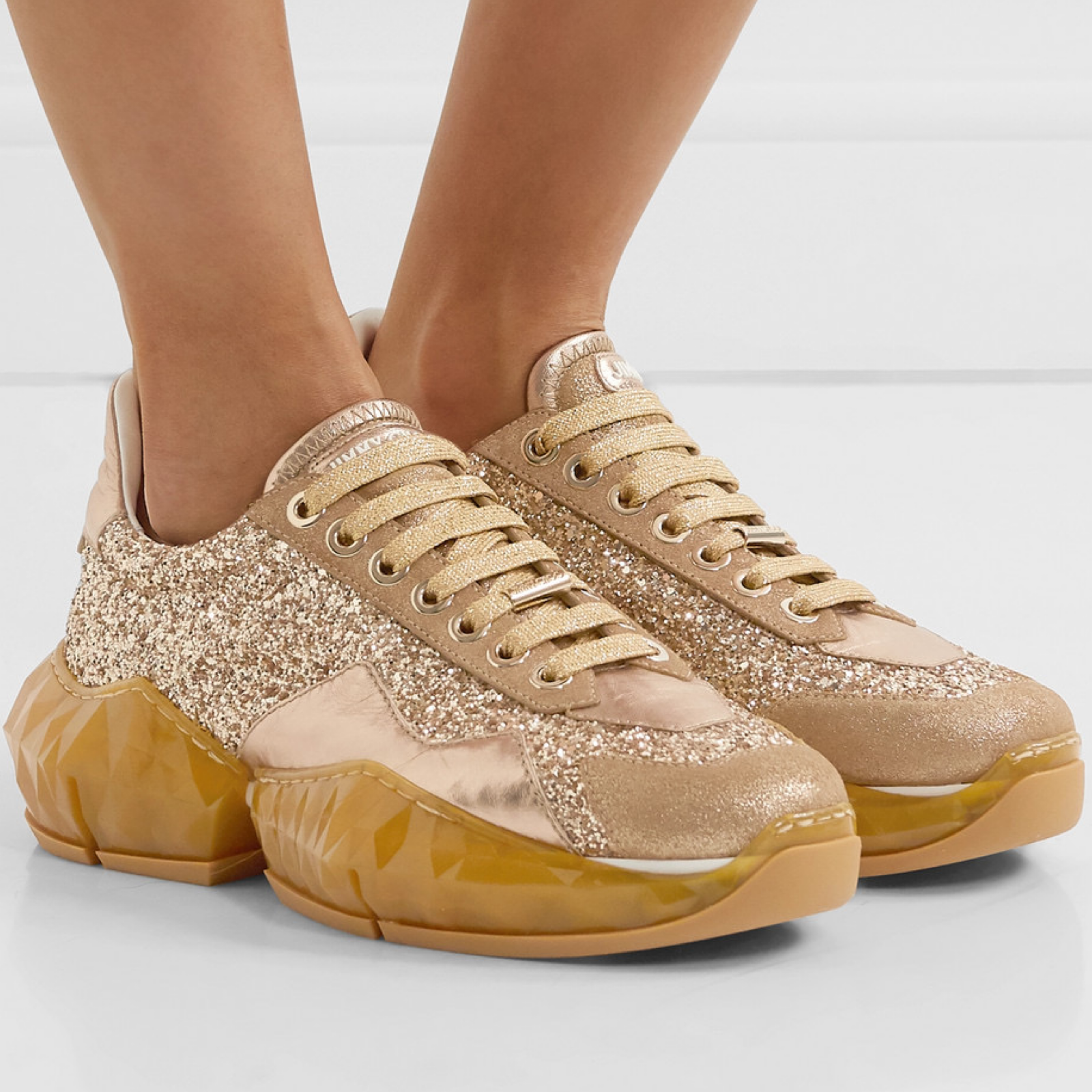 Jimmy Choo Diamond Glittered Women Sneakers Model View