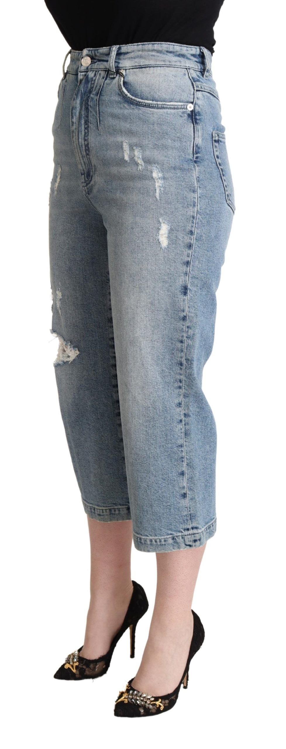 Dolce &amp; Gabbana Chic Capri Скъсени деним дънки