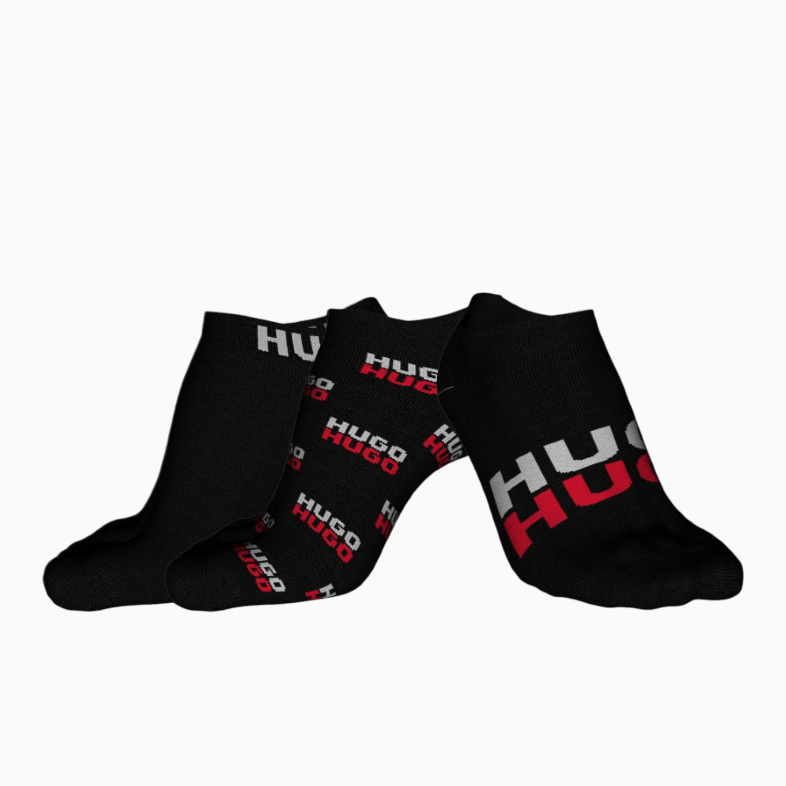  Мъжки черни чорапи Hugo Men 3-pack Socks 50557070 001 Front View