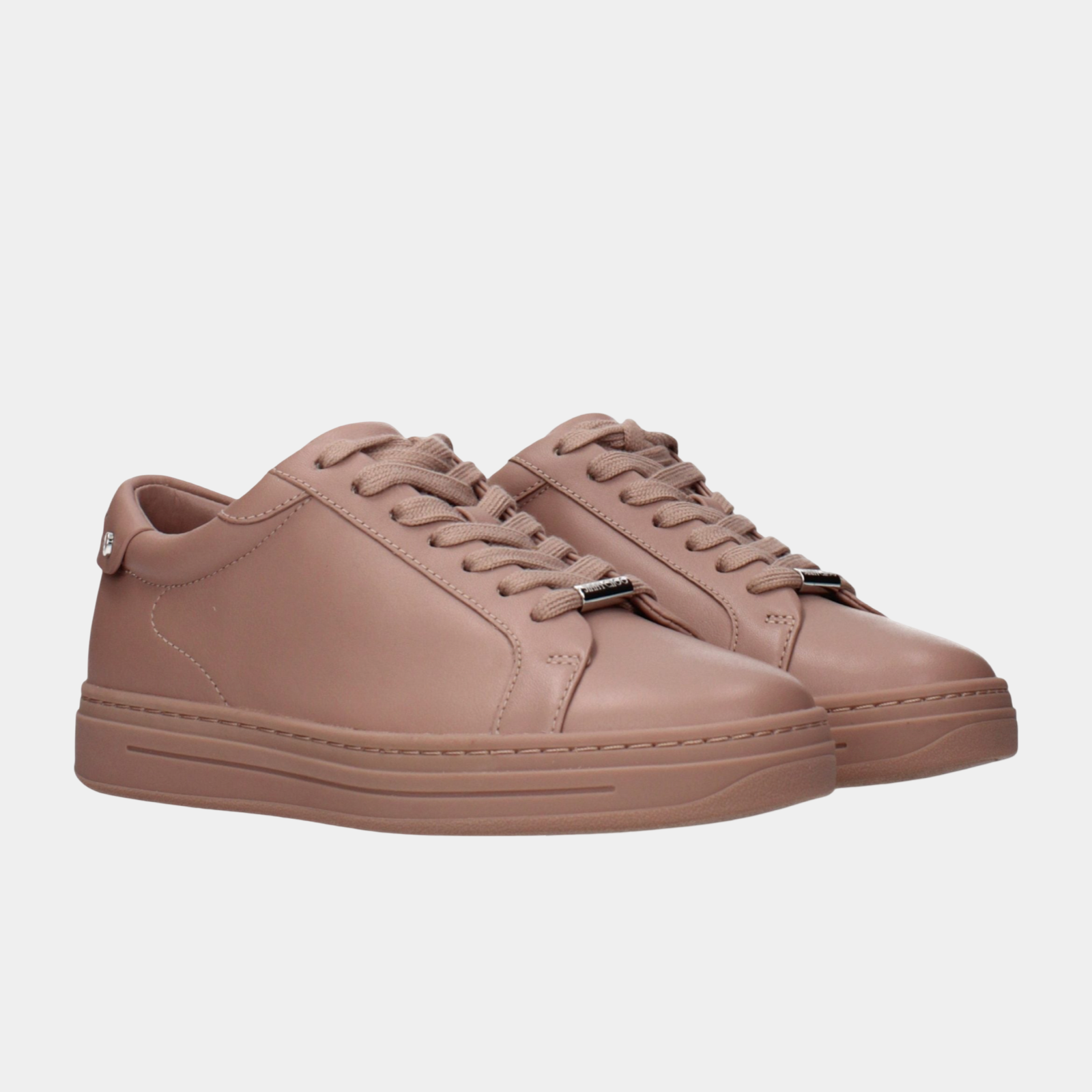 Jimmy Choo Pink Leather Low Top Sneakers ROMEFOCLFBALLETPINK Medial View