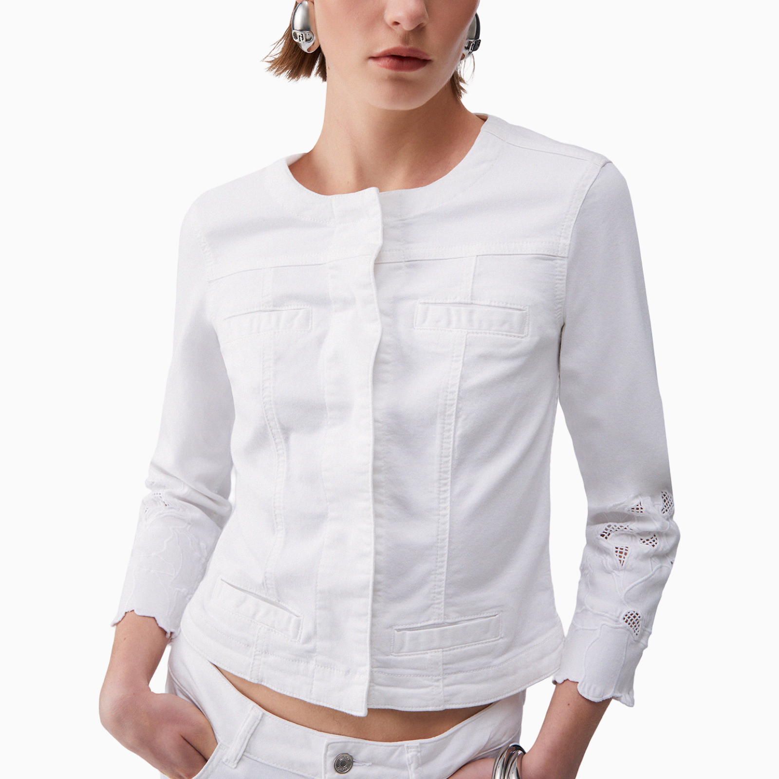 Дамско бяло сако Liu Jo Women Blazer WA6262 T367A P9255 Front View