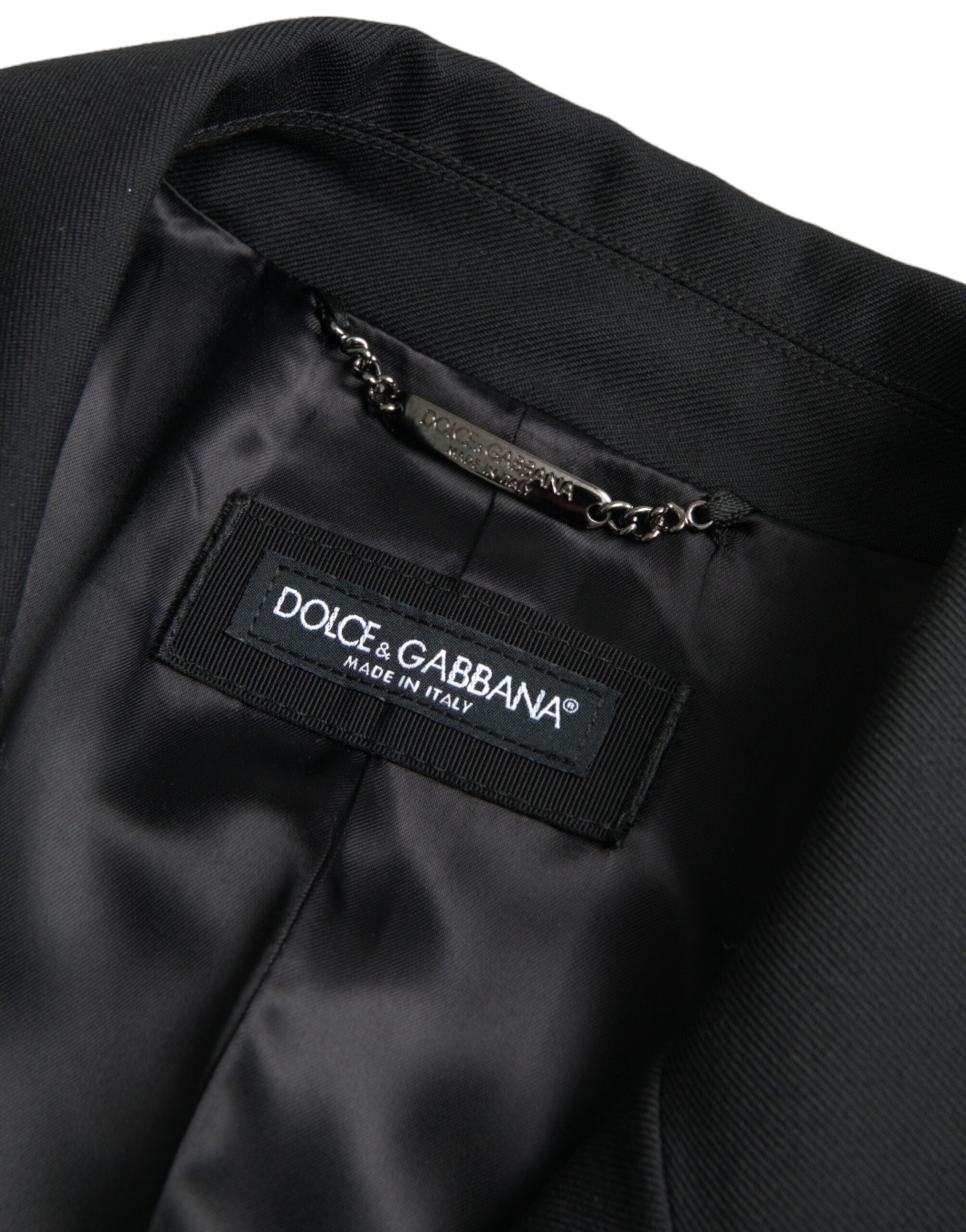 Мъжки луксозен черен тренчкот DOLCE & GABBANA Men’s Black Double Breasted Trench Coat