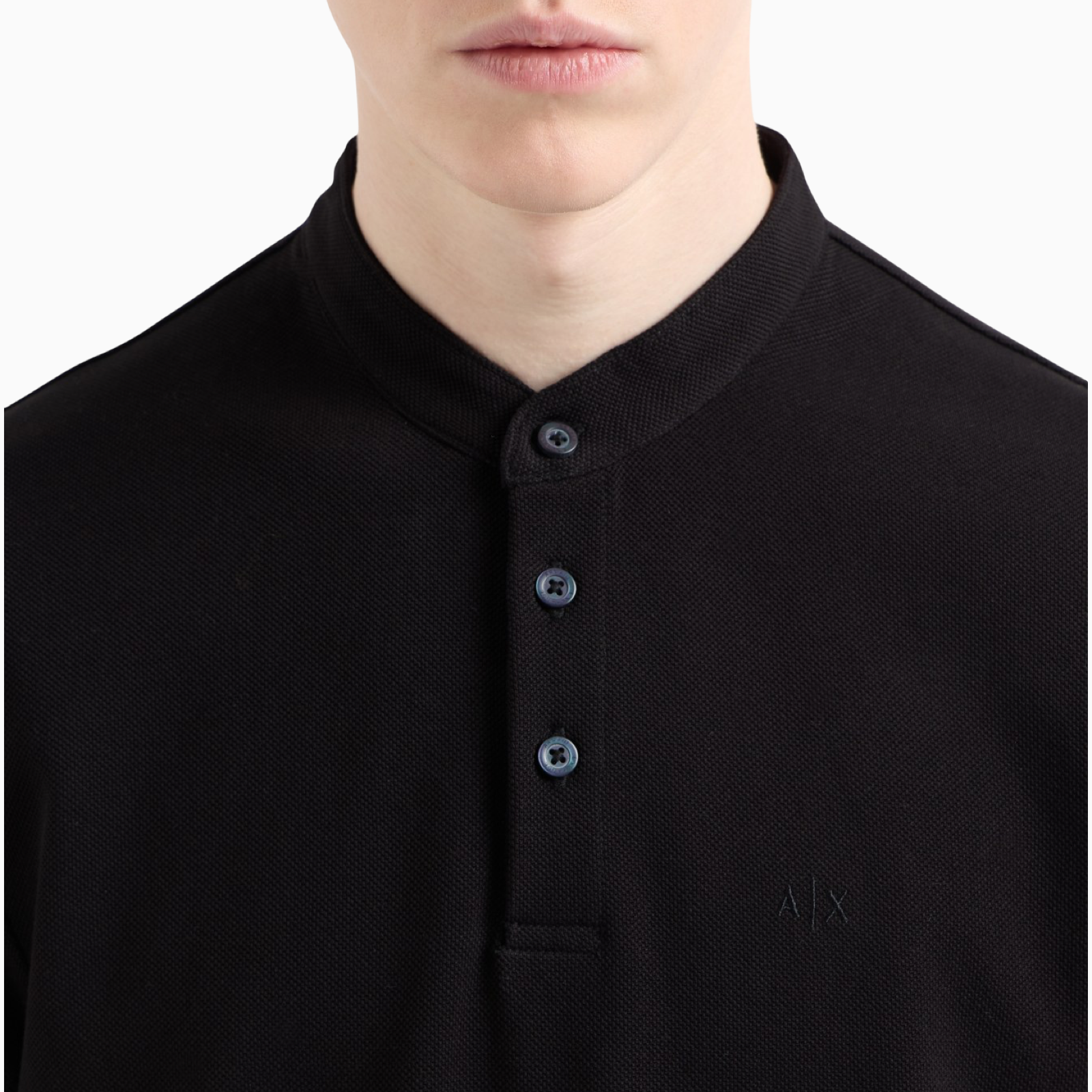 Мъжка черна поло тениска Armani Exchange XM000740 AF13030 Close-Up