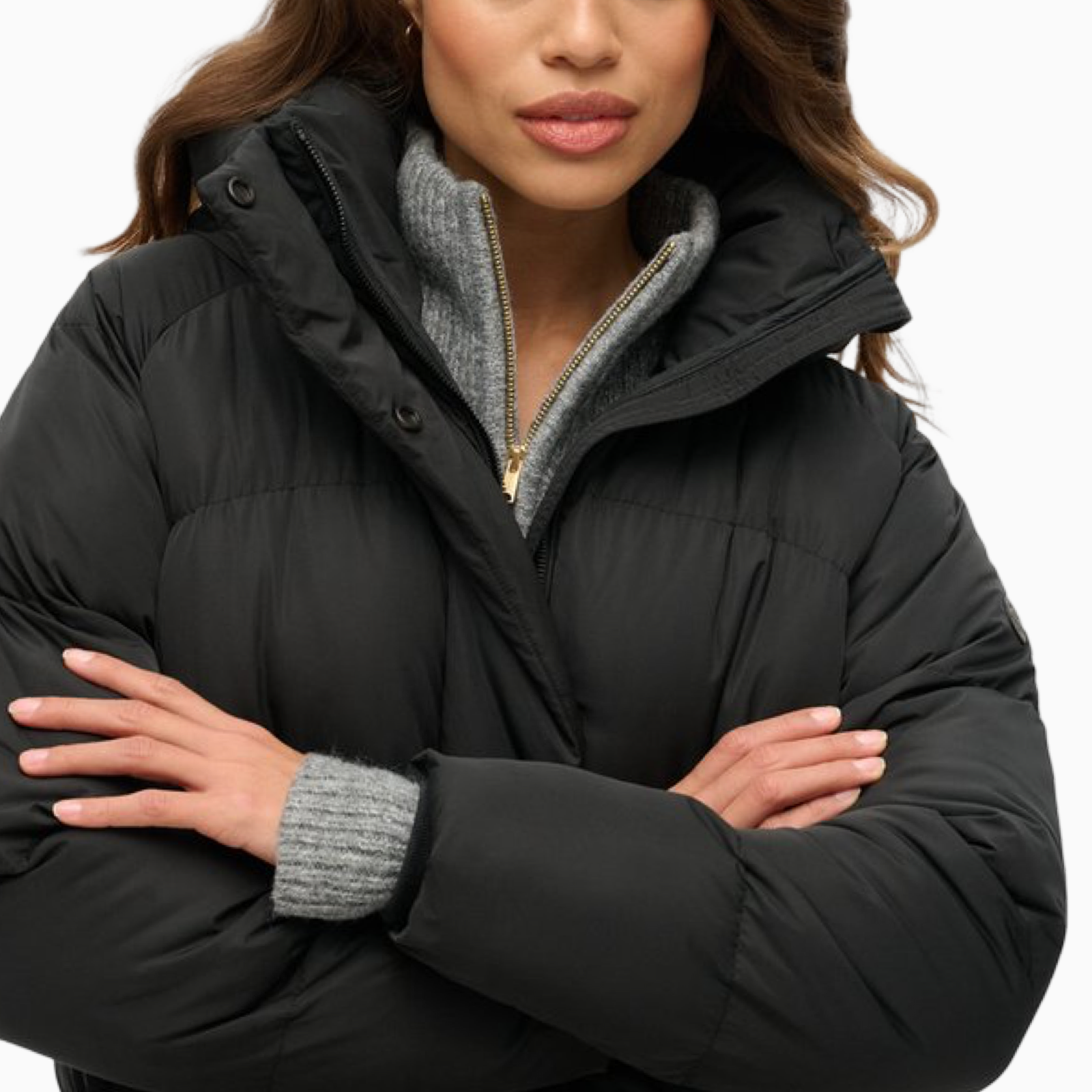 Дамско дълго черно яке Superdry Women Jacket Women Jacket W5011801A Close-Up