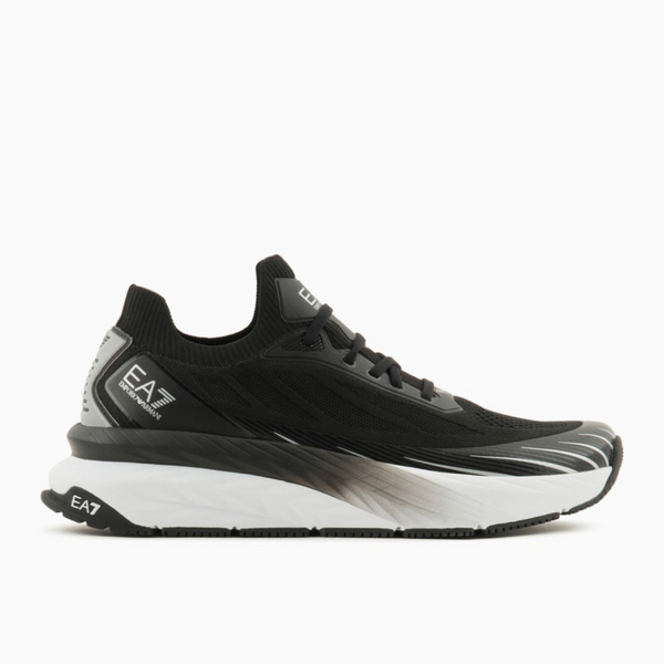 Мъжки маратонки Men’s EA7 Emporio Armani Crusher Distance Sonic Knit Sneakers X8X176 XK377 N763 Black Lateral View