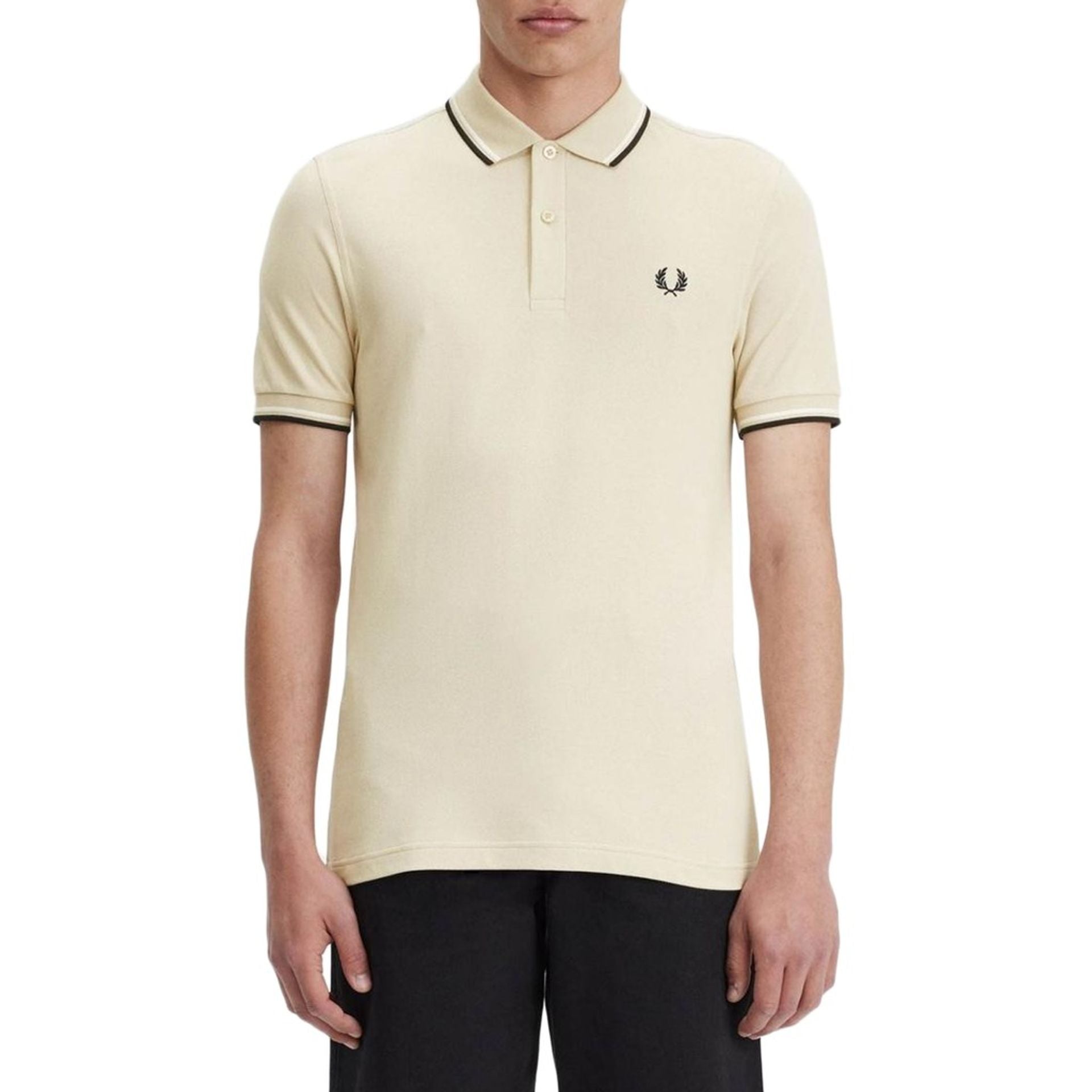Мъжка поло тениска Men’s polo shirt Fred Perry M3600 U87 Beige front view