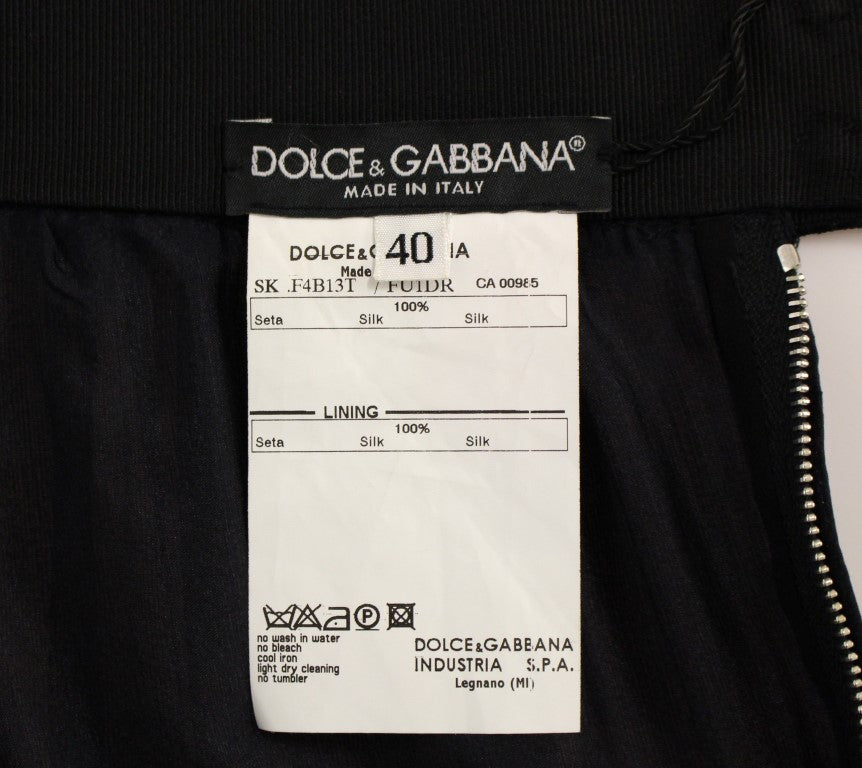 Dolce &amp; Gabbana Елегантна копринена черна пола за вечери