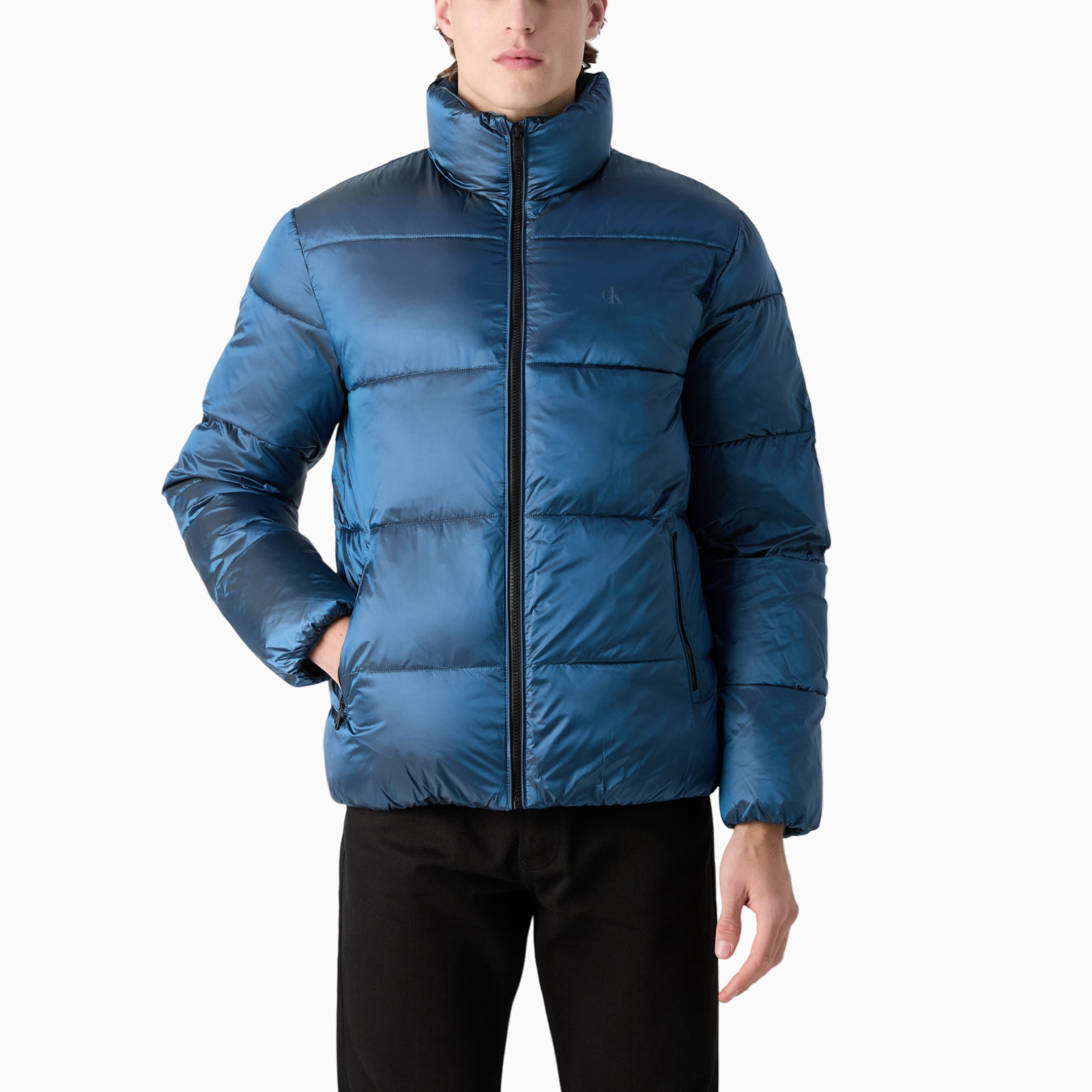 Мъжко синьо зимно яке Calvin Klein Jeans Men Jacket J30J326097 Front View