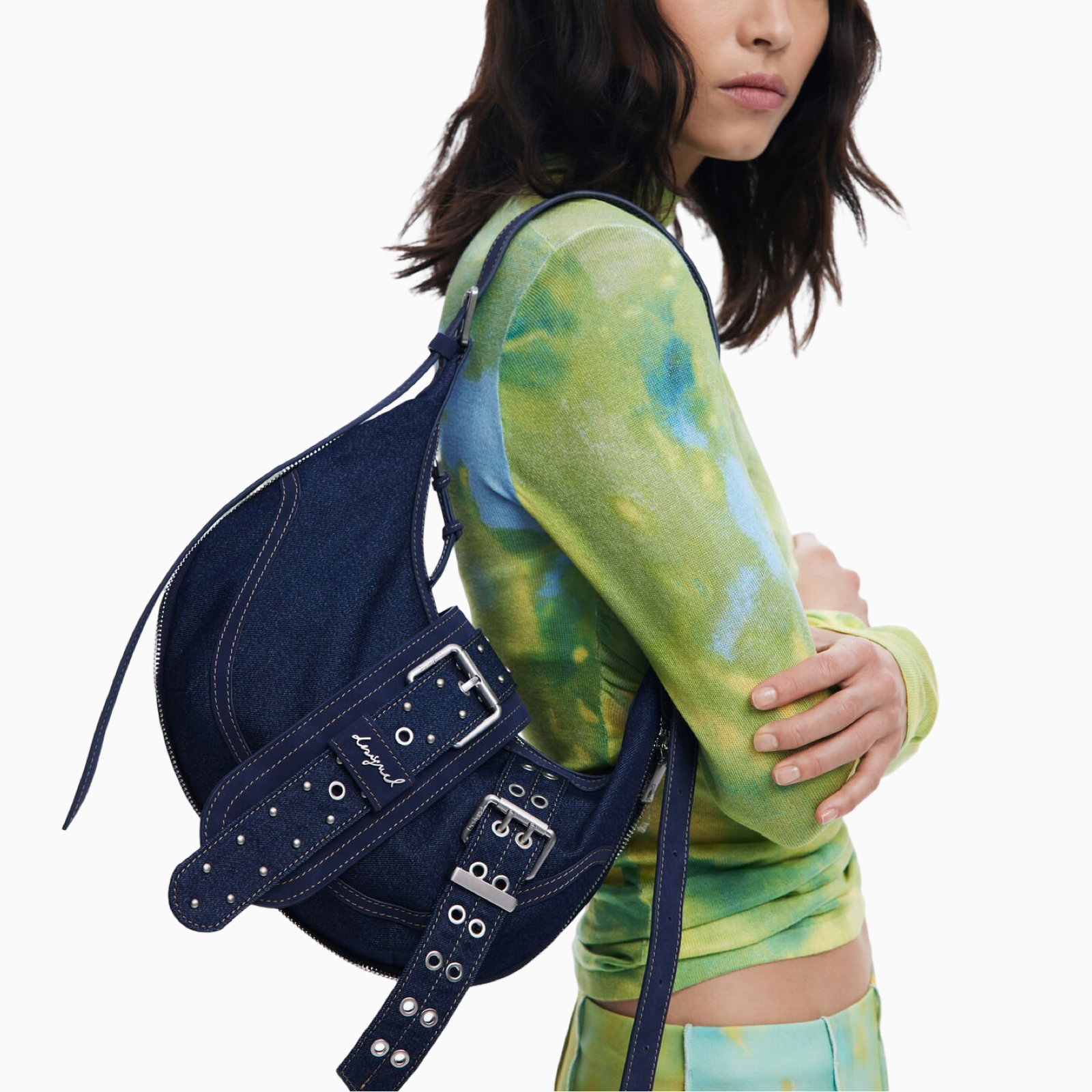 Дамска синя чанта Desigual Women Handbag 25WAXD24 Model View