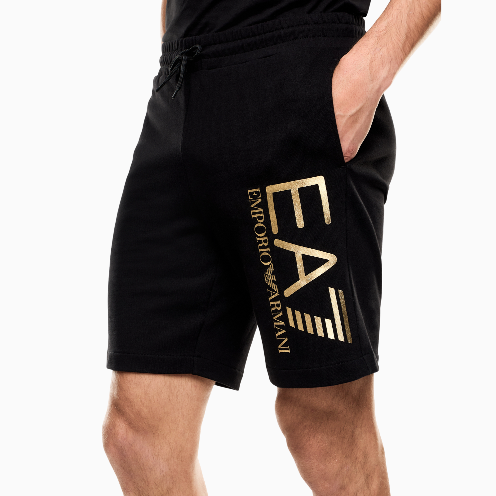 Мъжки черни къси панталони EA7 Emporio Armani Men Shorts 7M001414 AF22266 MC004 Close-Up
